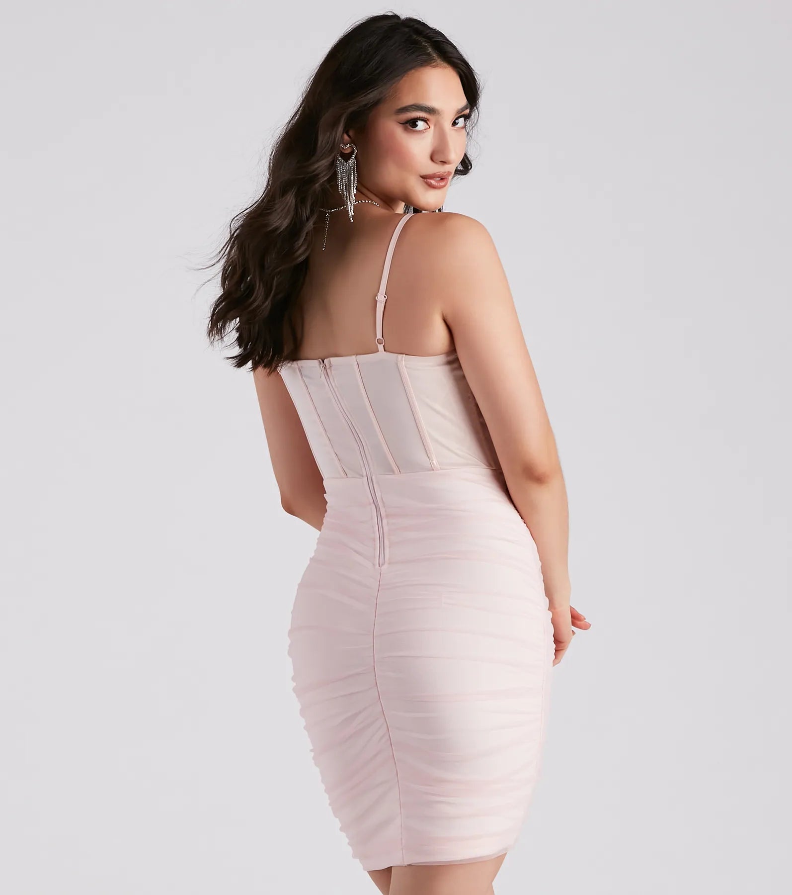 Margo Satin Bustier Bandage Dress - Image 2