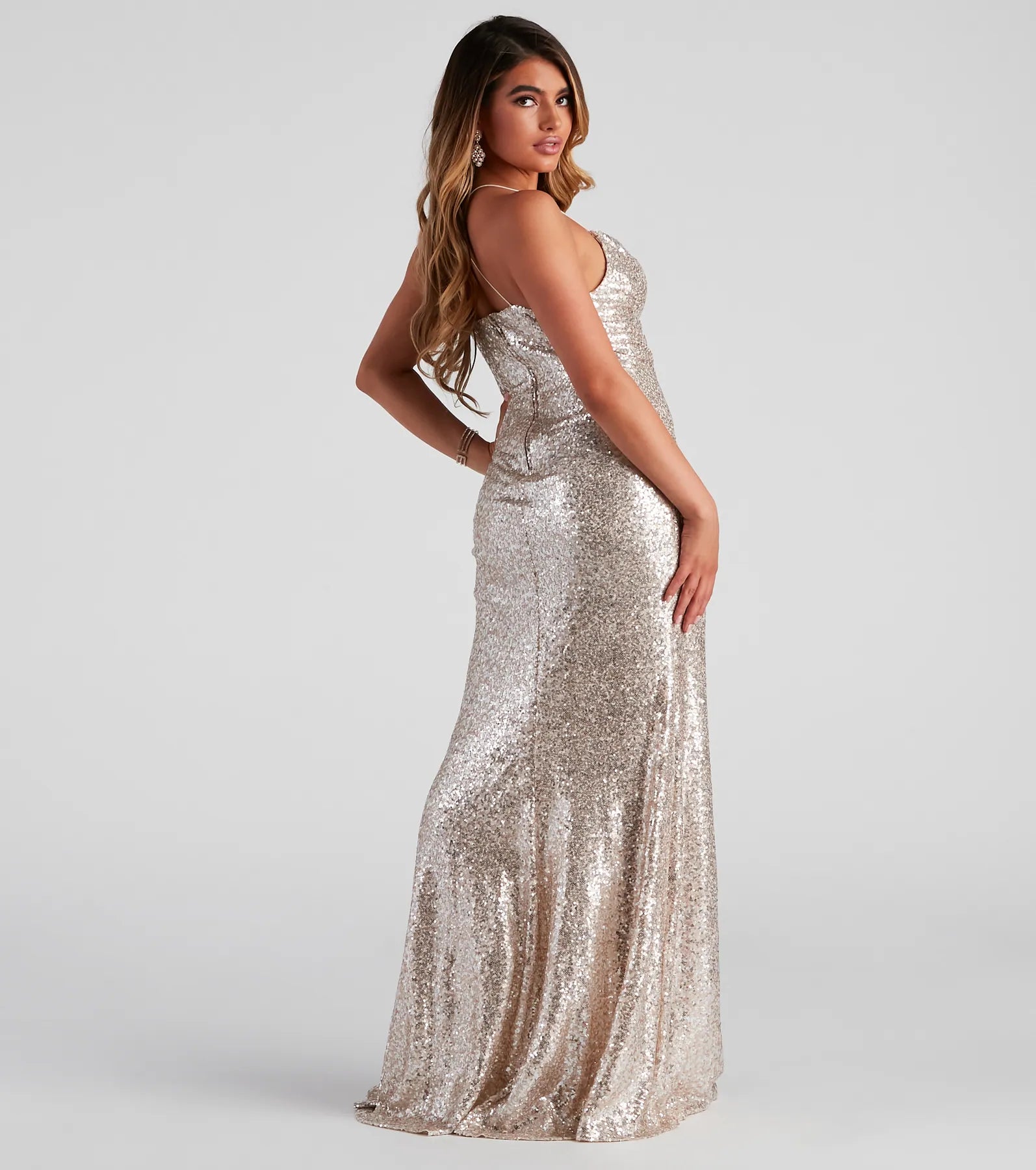 Delilah Formal Sequin High Slit Dress - Image 2