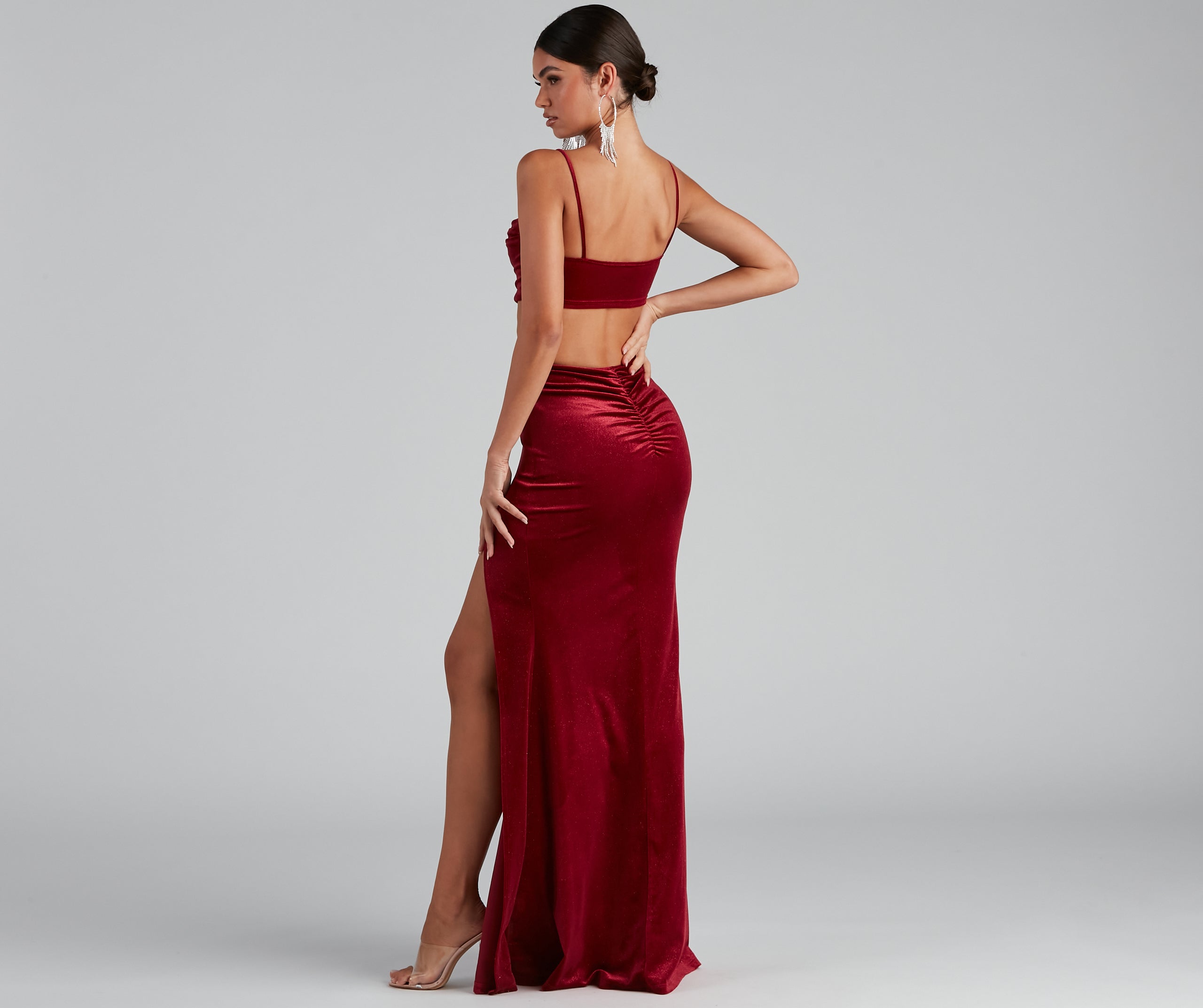 Lara Glitter Velvet Mermaid Dress - Image 3