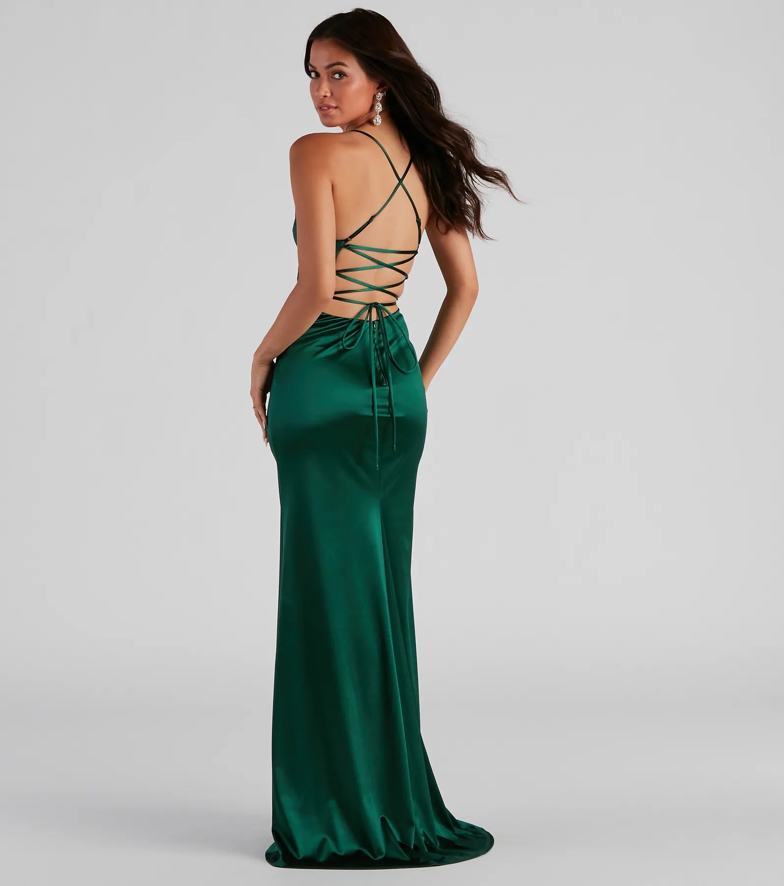 Serenity Ruched Satin Formal Dress - Image 6