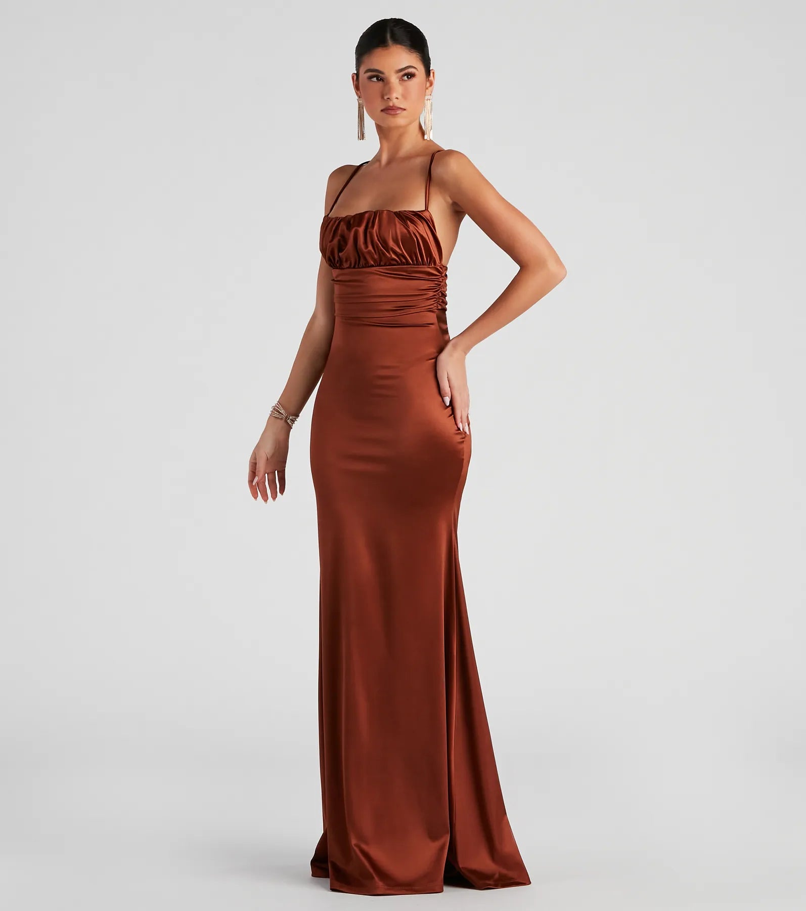 Eva Formal Satin Mermaid Dress - Image 3
