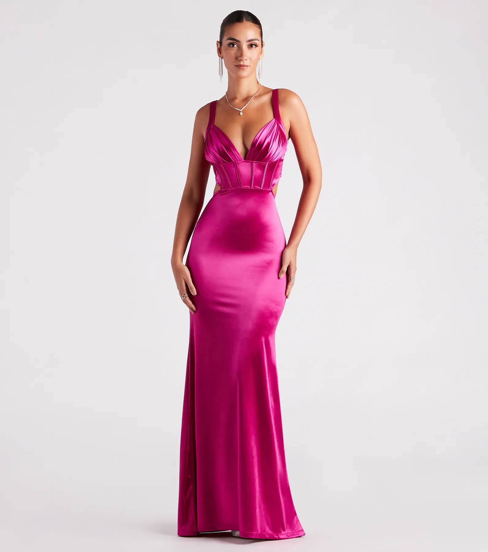 Sloane Satin Corset Formal Dress - Image 9