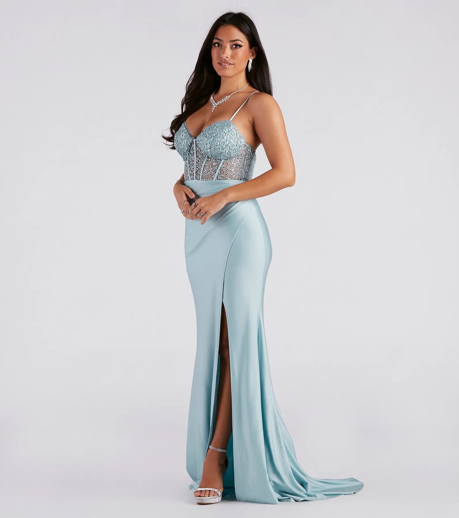 Everly Formal Lace Corset Mermaid Dress - Image 3
