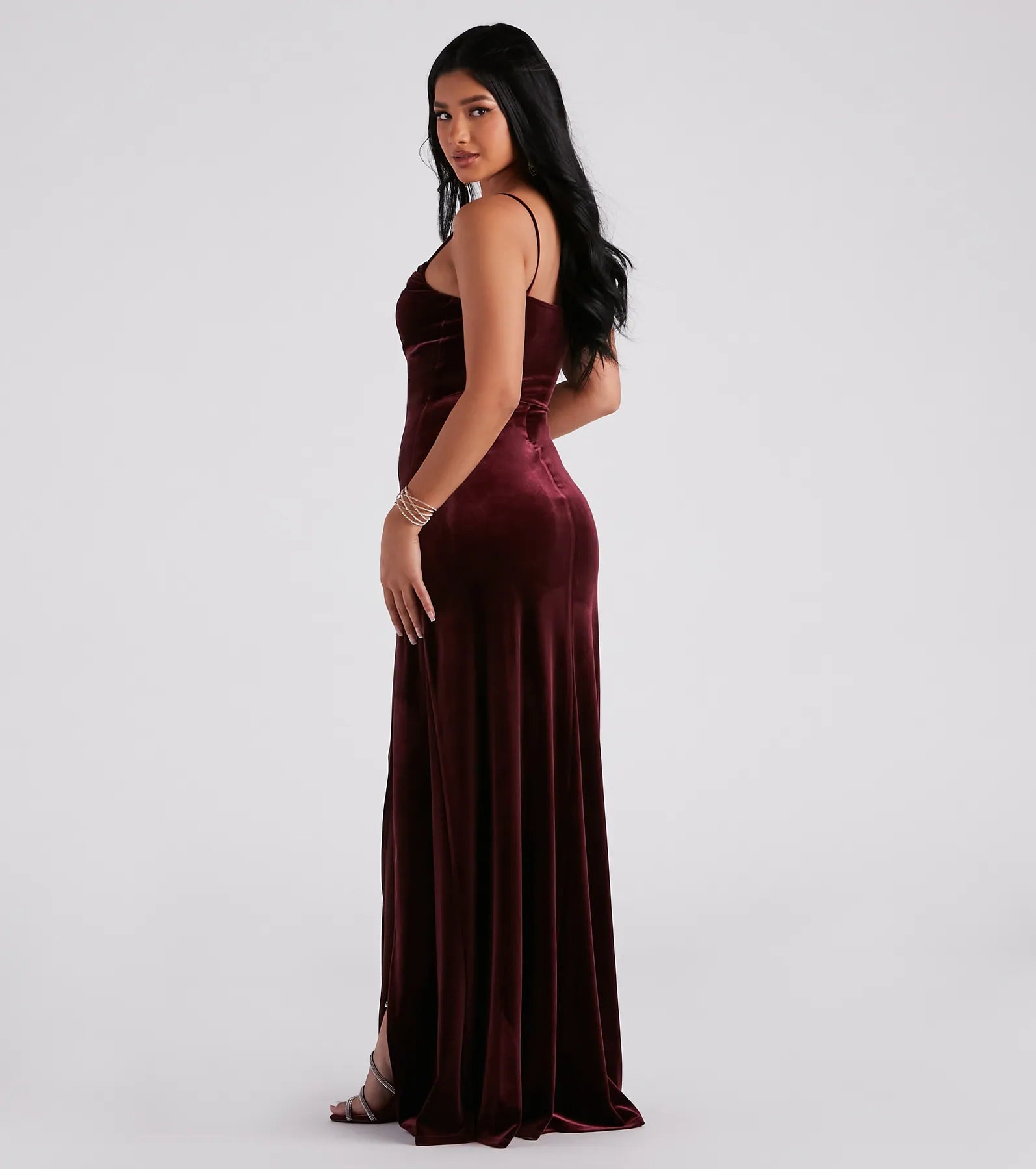 Elaine Formal Velvet A-Line Dress - Image 2