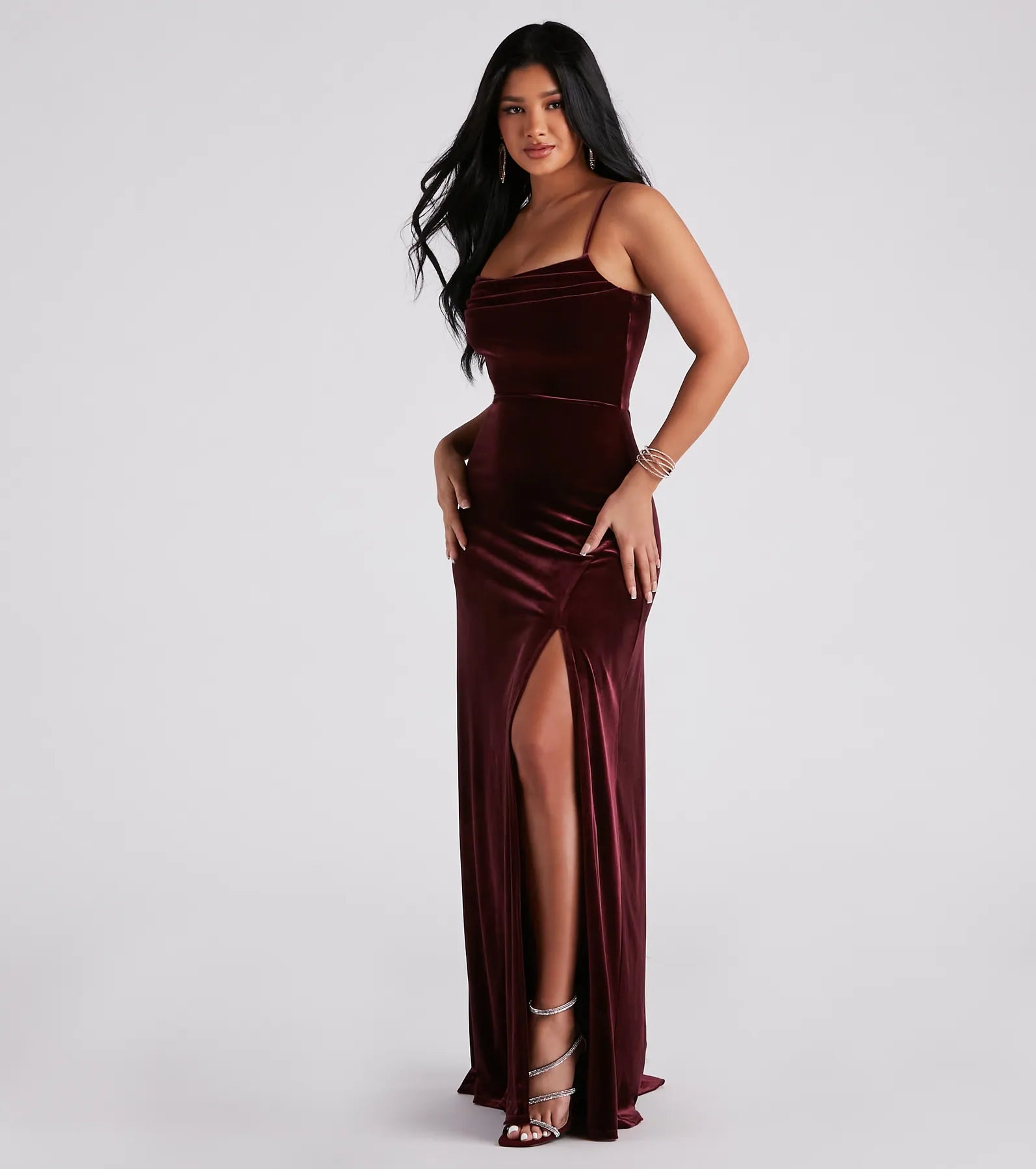 Elaine Formal Velvet A-Line Dress - Image 3