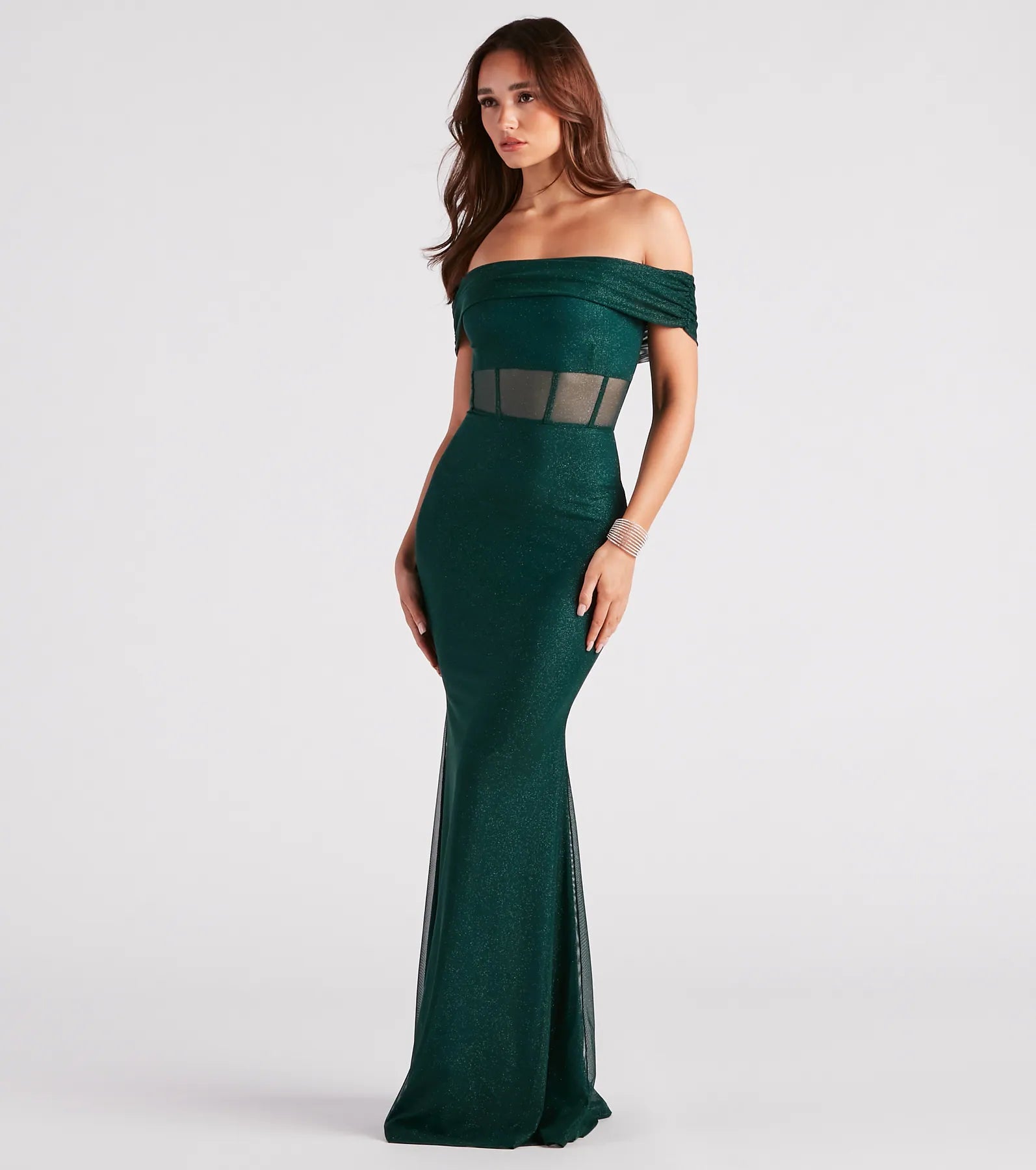 Alice Formal Glitter Off The Shoulder Dress - Image 7