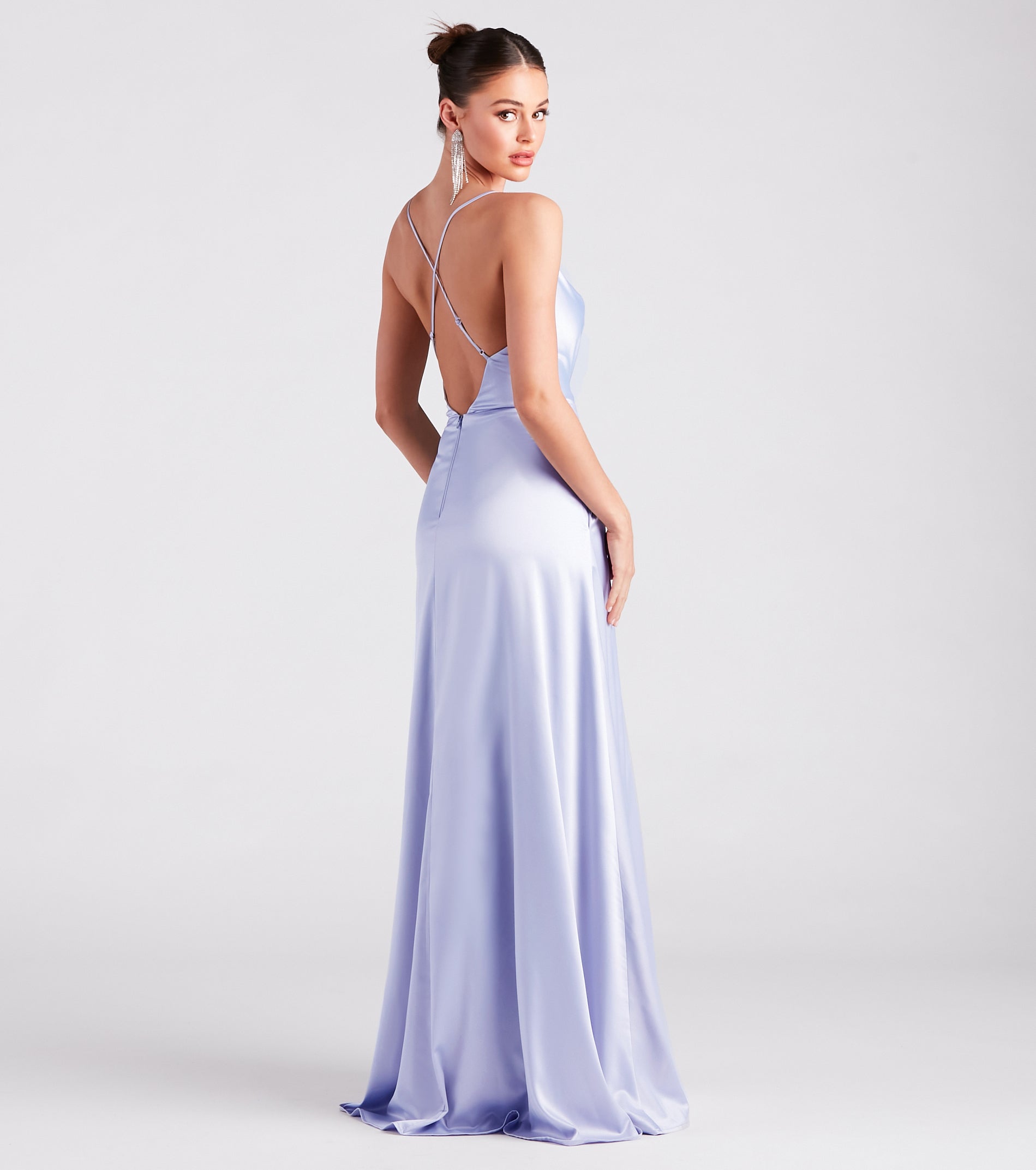 Allura Formal Satin A-Line Dress - Image 2