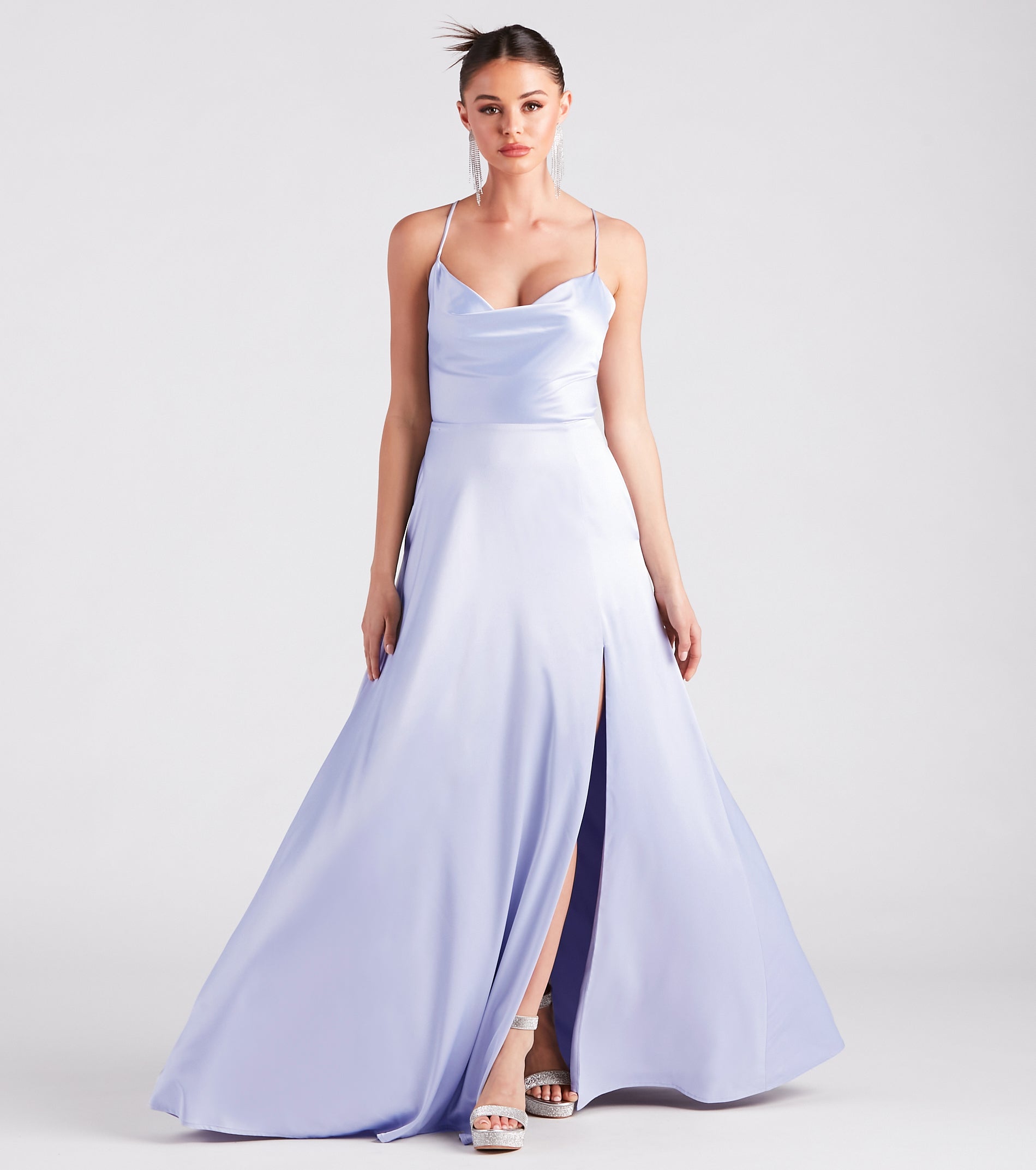 Allura Formal Satin A-Line Dress - Image 3