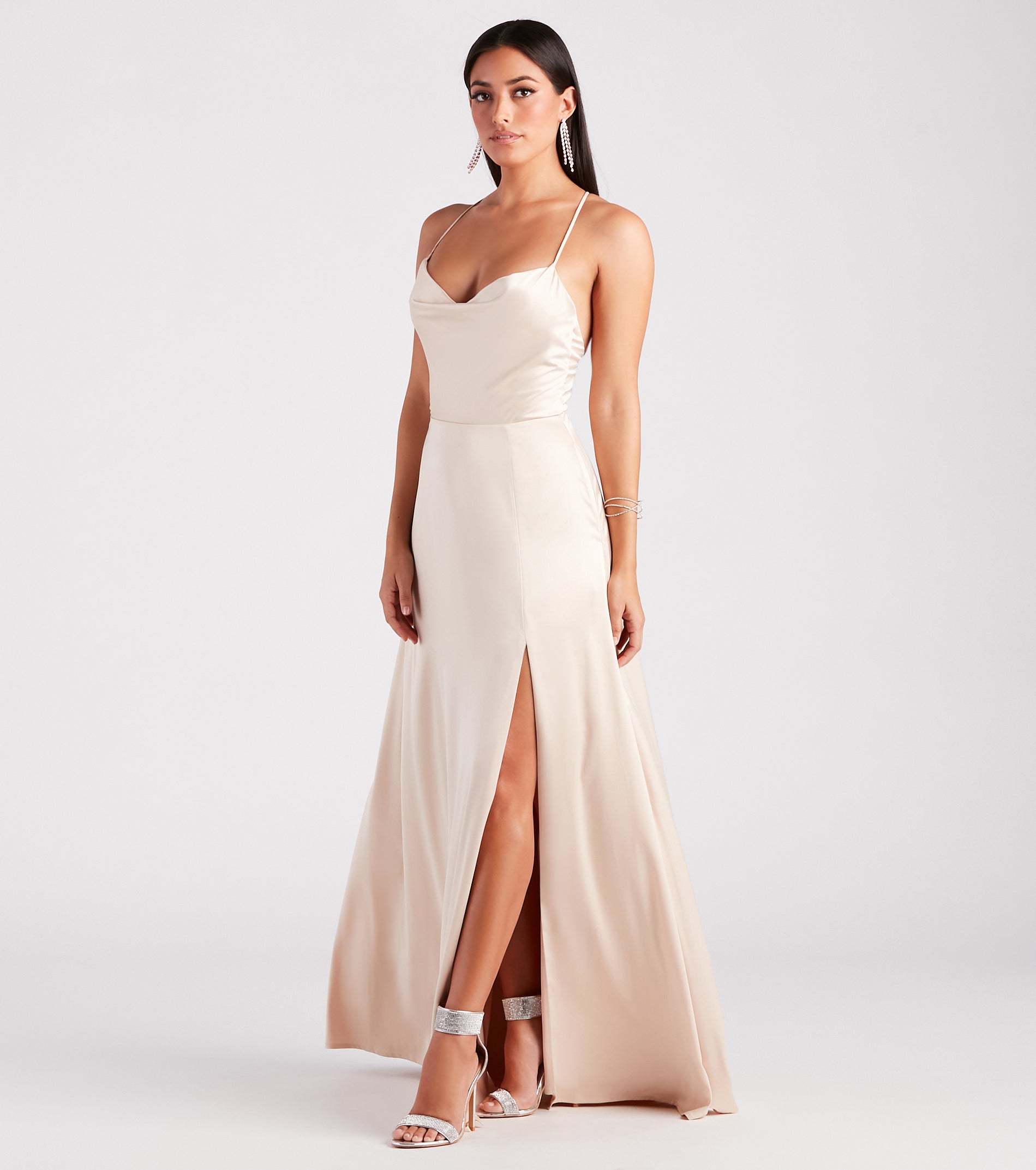 Allura Formal Satin A-Line Dress - Image 7