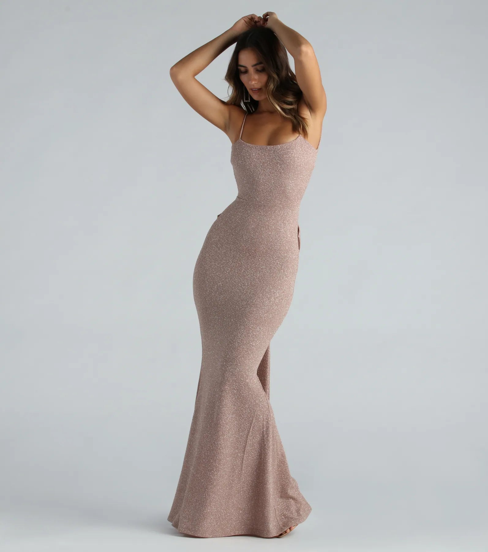 Anastasia Velvet Formal Dress And Gloves Set - Image 6