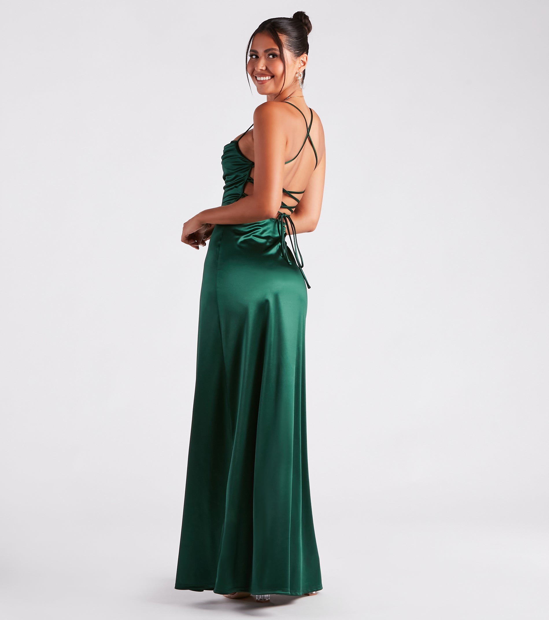 Trixie Formal Satin A-Line Dress - Image 10