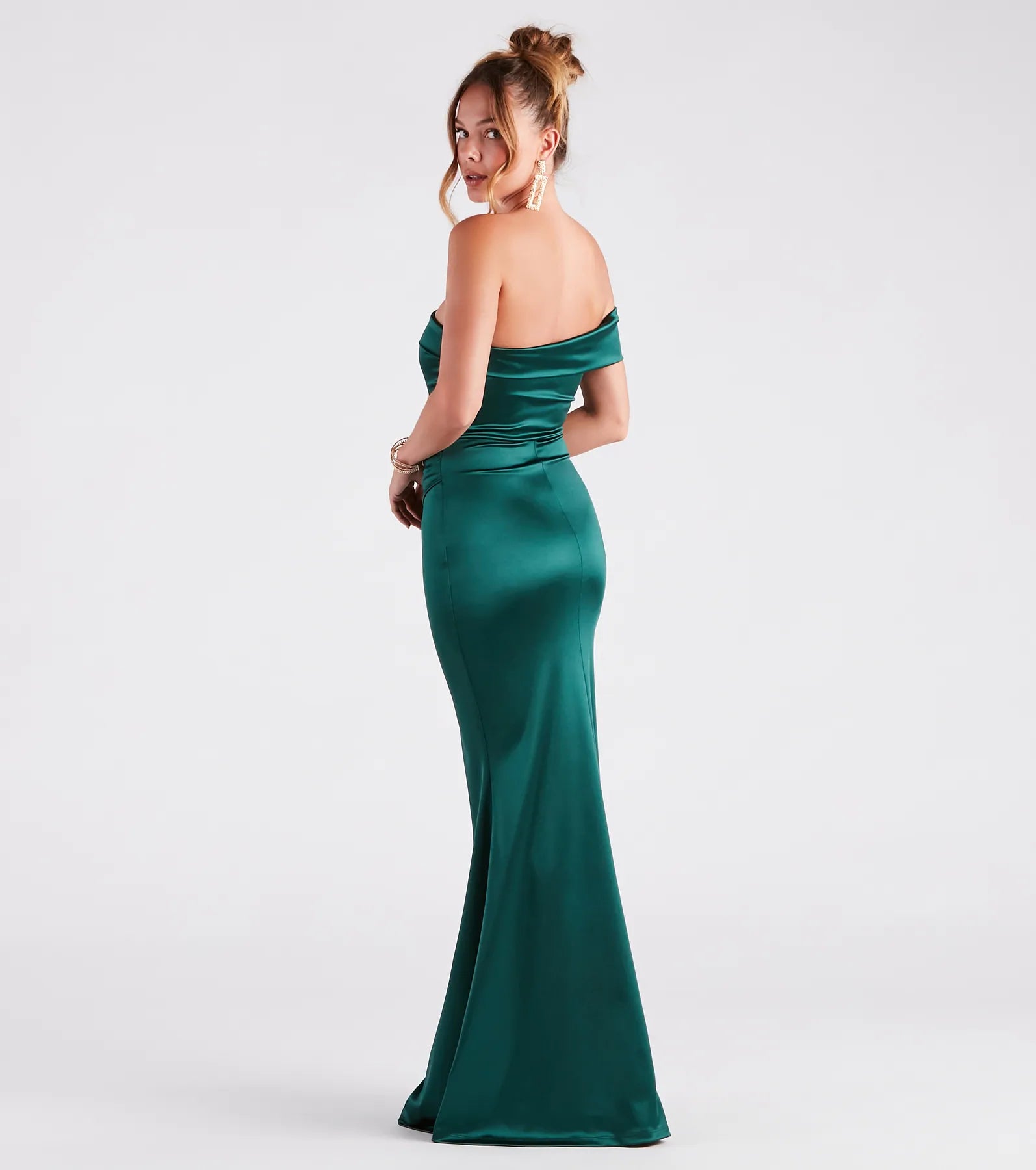 Zoey Formal One-Shoulder Satin Mermaid Dress - Image 2