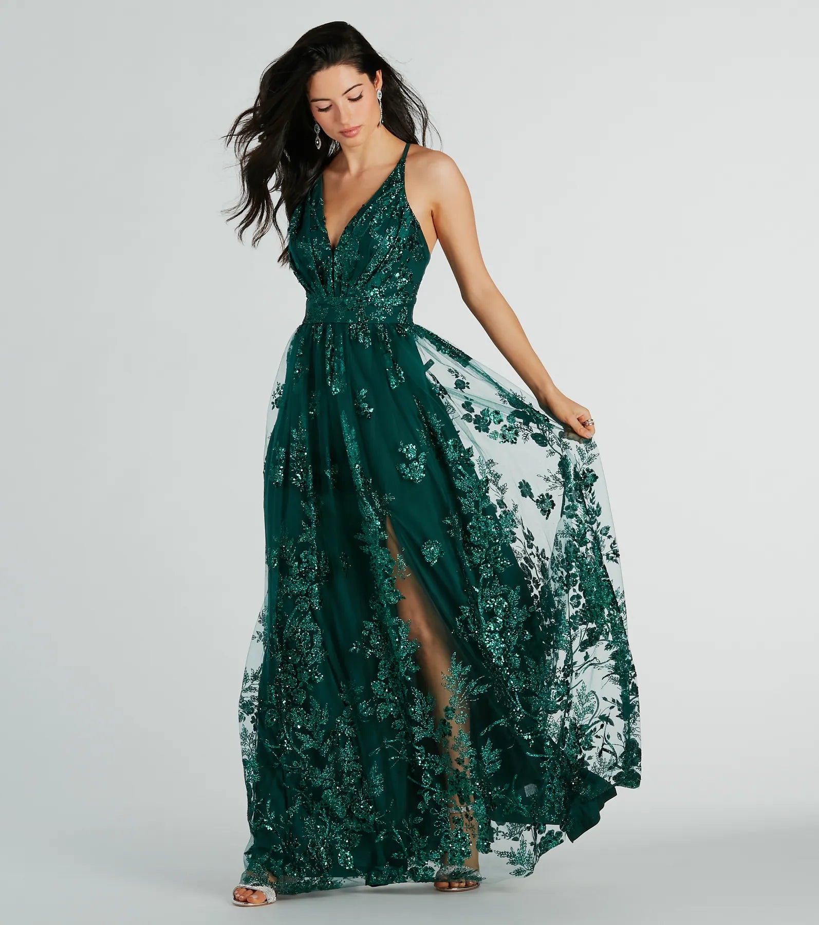 Ayva A-Line Glitter Sequin Tulle Formal Dress - Image 5