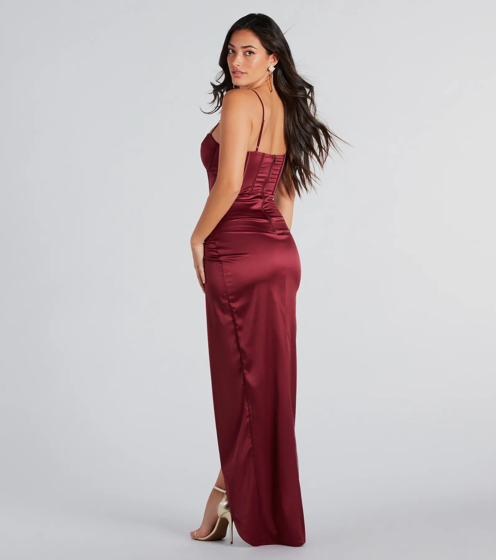 Emmaline Formal Satin Bustier Long Dress - Image 6