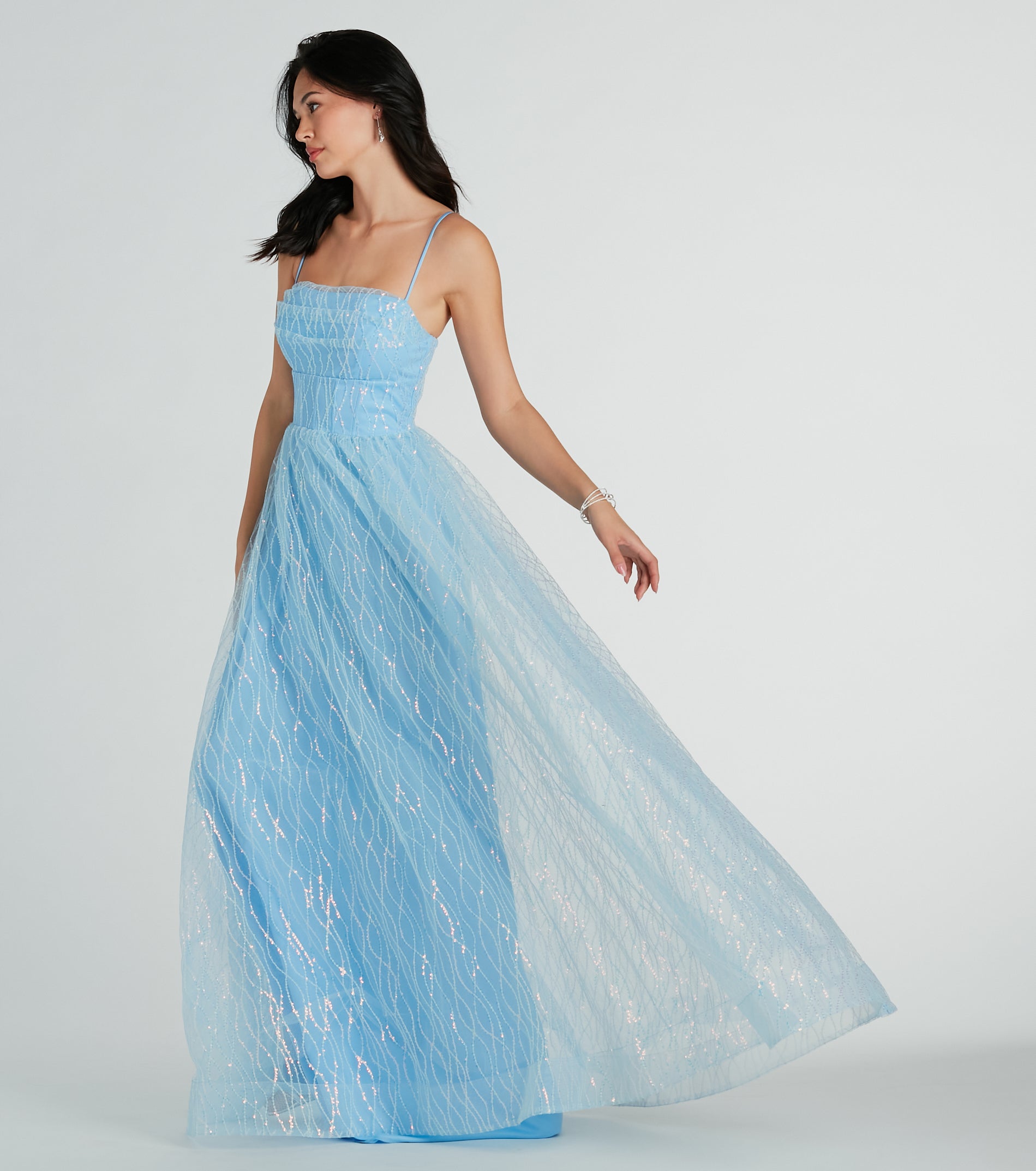 Amiyah Formal Sequin Tulle Corset A-Line Dress - Image 3