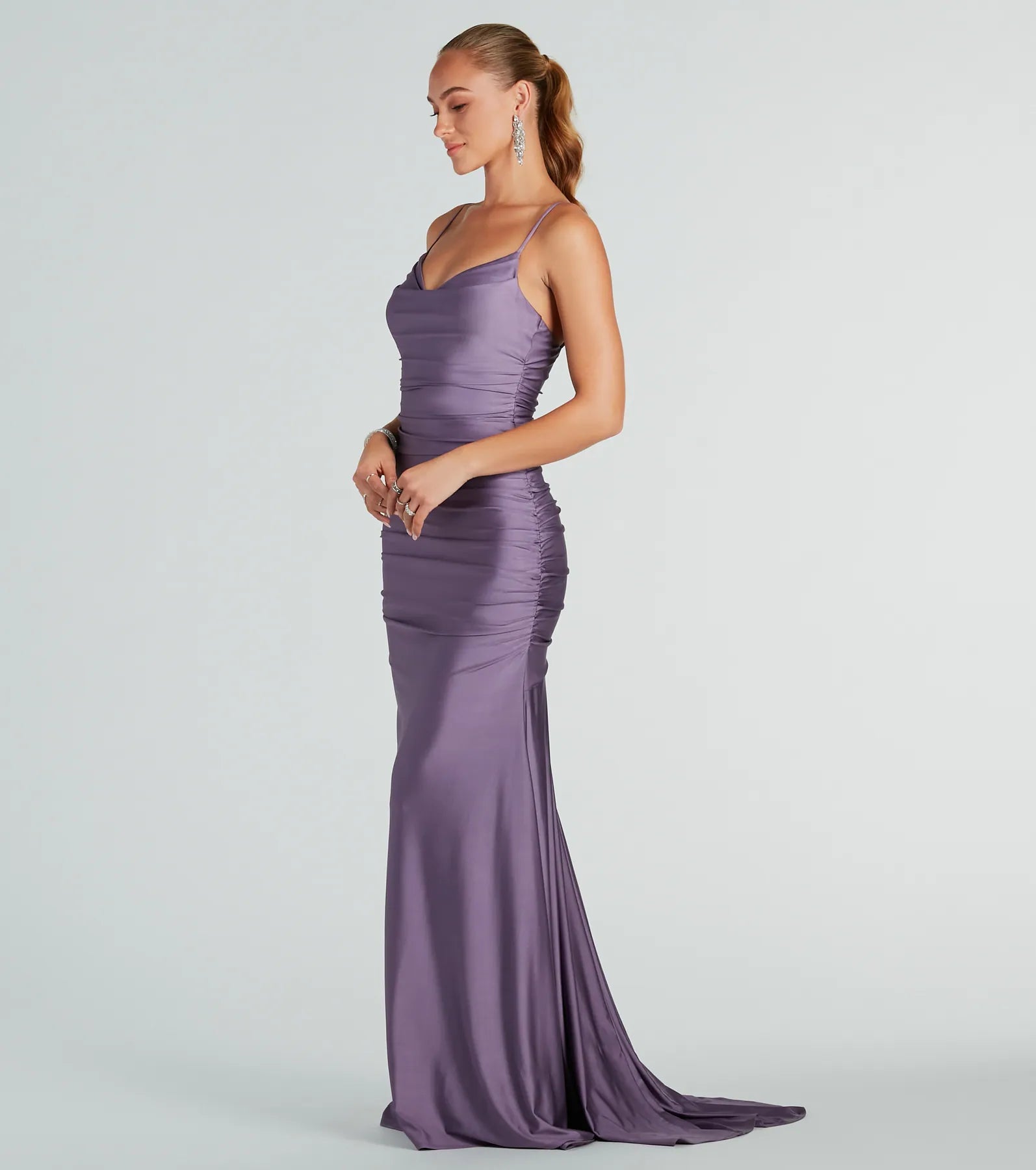 Whitley Formal Ruched Long Mermaid Dress - Image 3