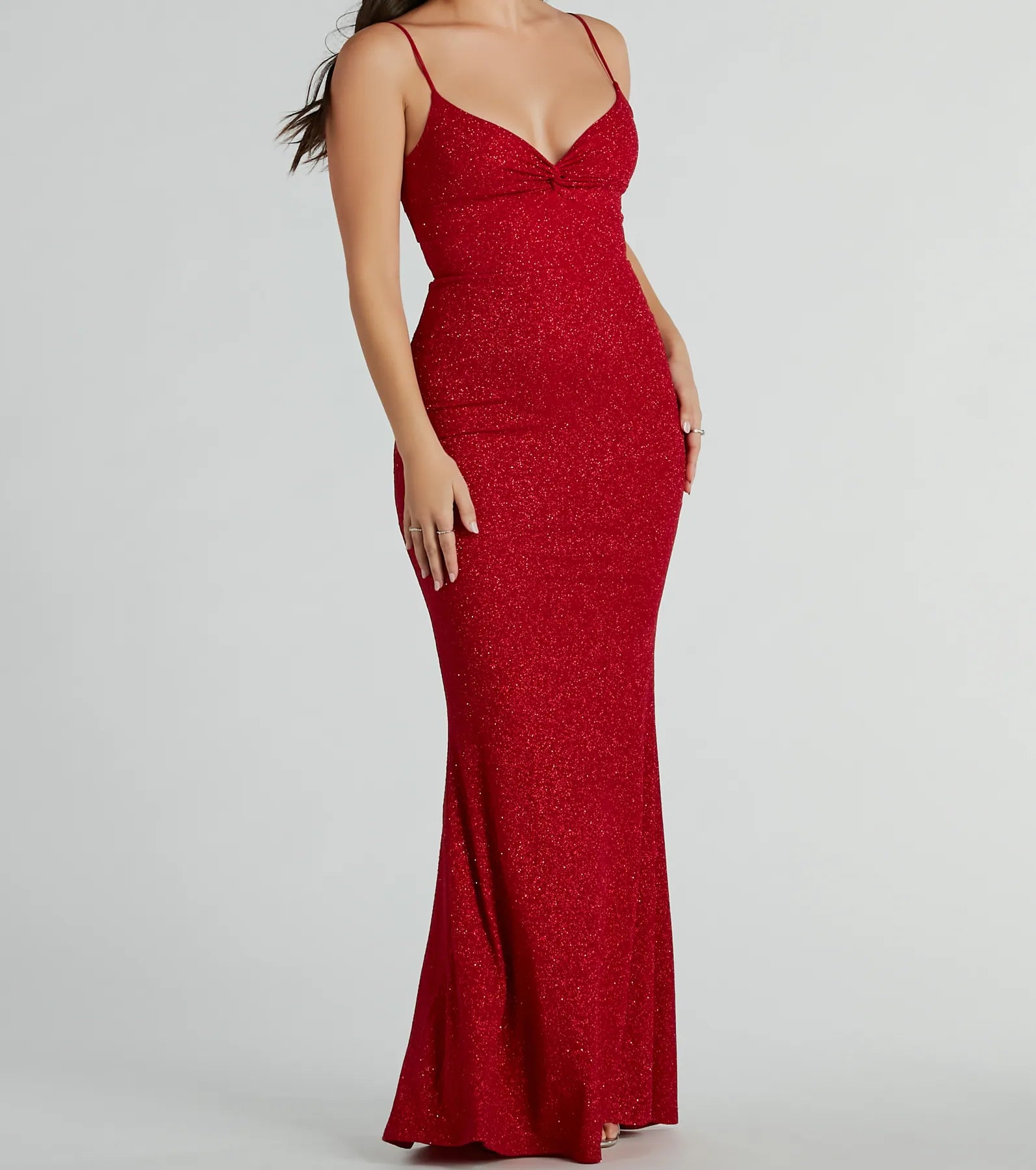 Maleah Twist-Front Glitter Knit Mermaid Dress - Image 12
