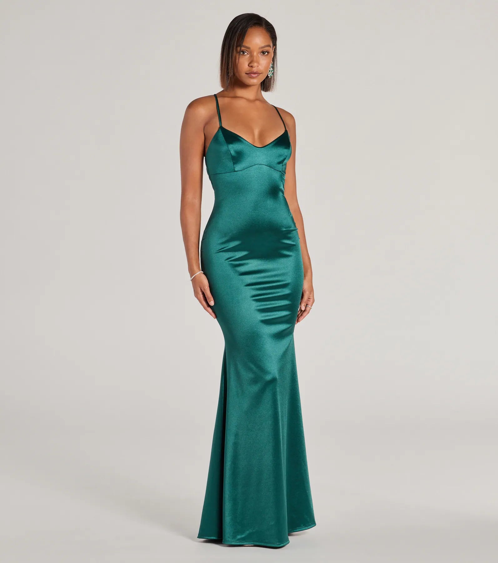 Emmie Lace-Up Mermaid Satin Formal Dress - Image 12