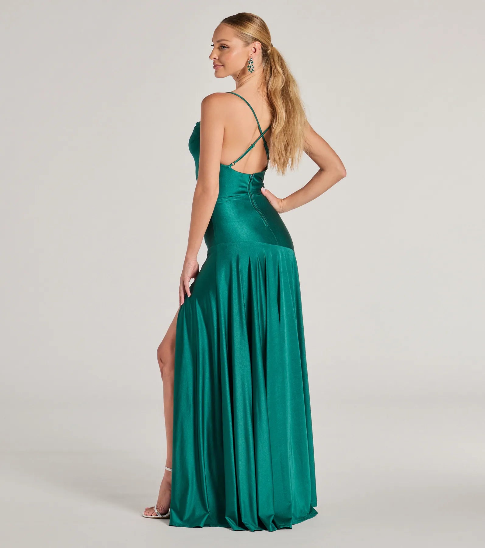 Alaia Cross-Back Pleated A-Line Formal Dress - Image 2