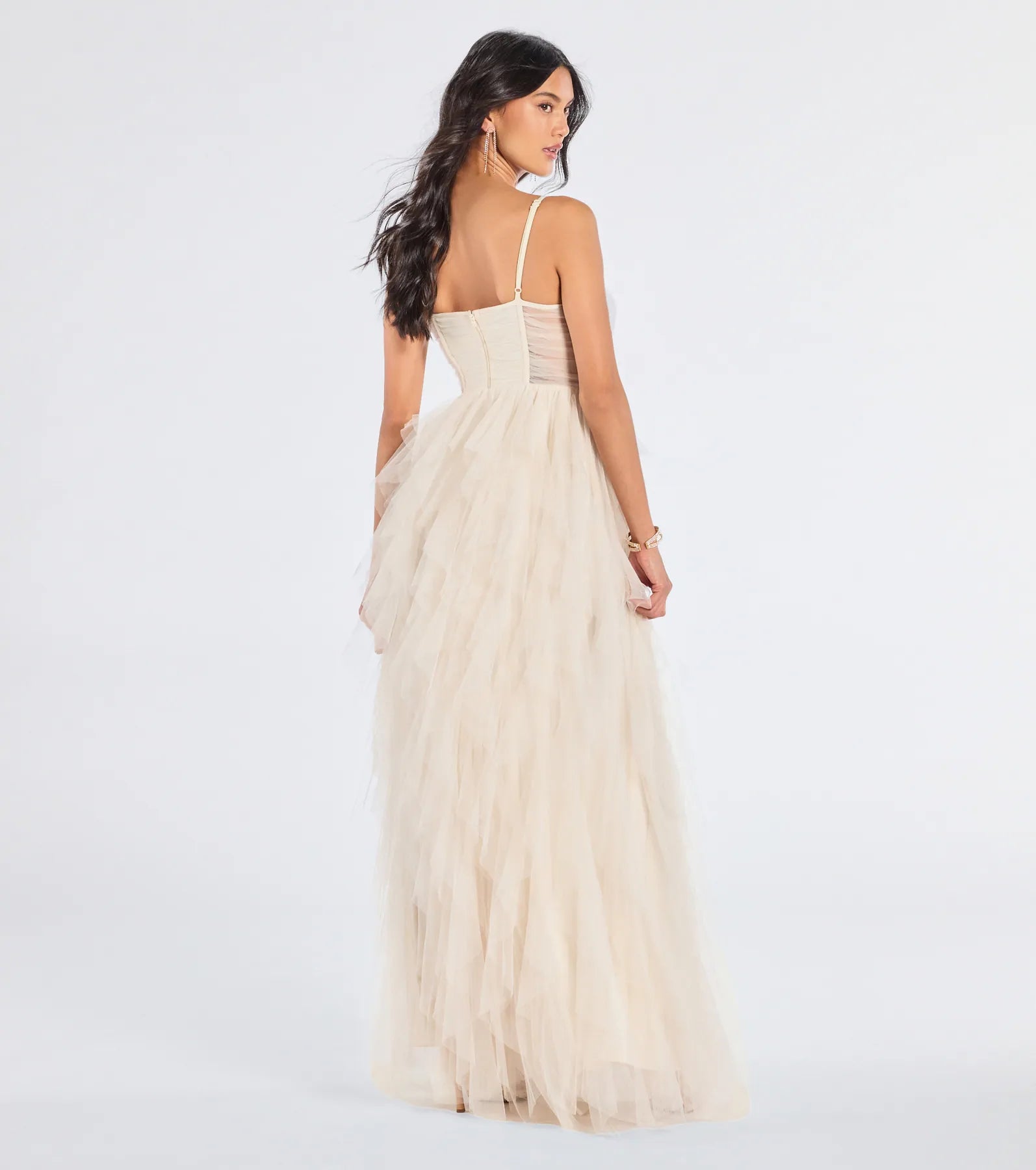 Aletta Long Sleeveless Ruffled A-Line Dress - Image 7
