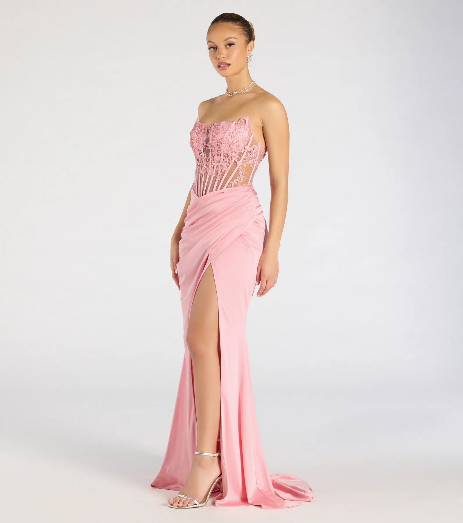 Shayla Strapless Corset Lace Formal Dress - Image 15