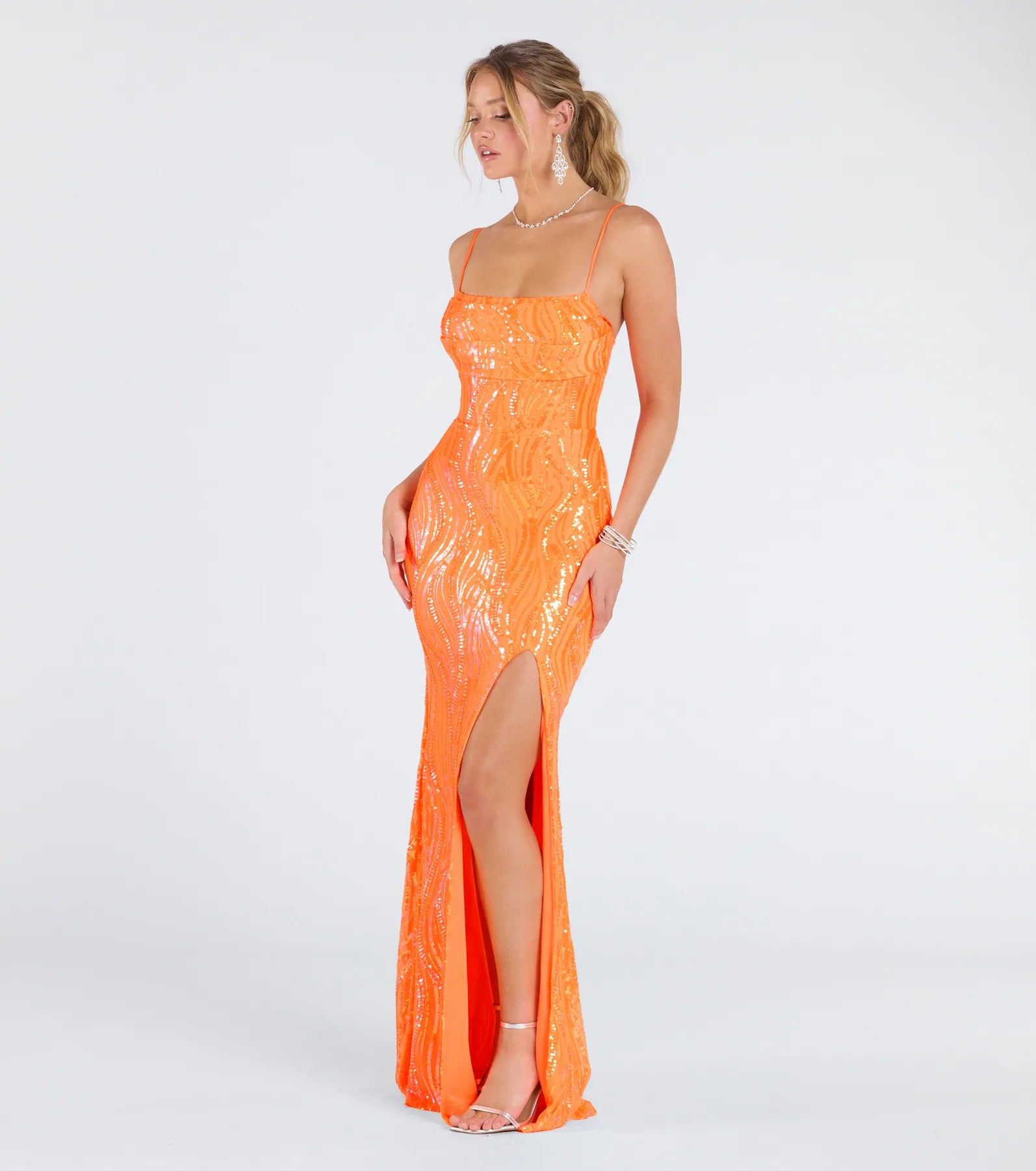 Ashleigh Lace-Up Corset Sequin Formal Dress - Image 4