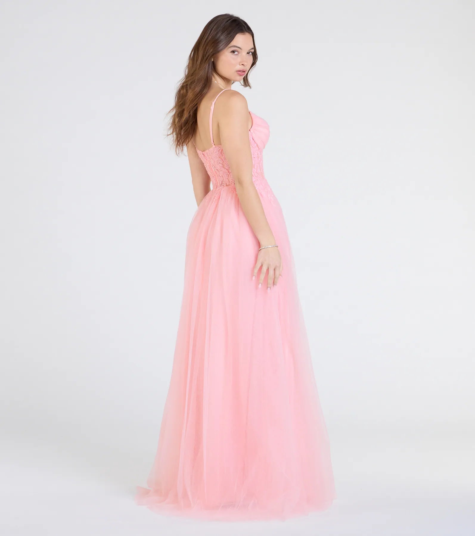 Alia Sequin Applique A-Line Tulle Formal Dress - Image 2