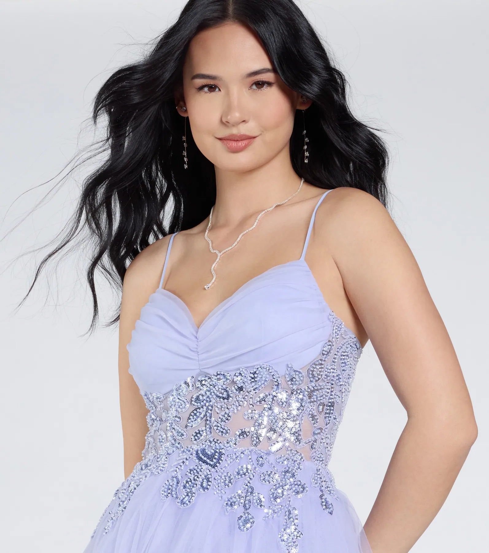 Alia Sequin Applique A-Line Tulle Formal Dress - Image 8
