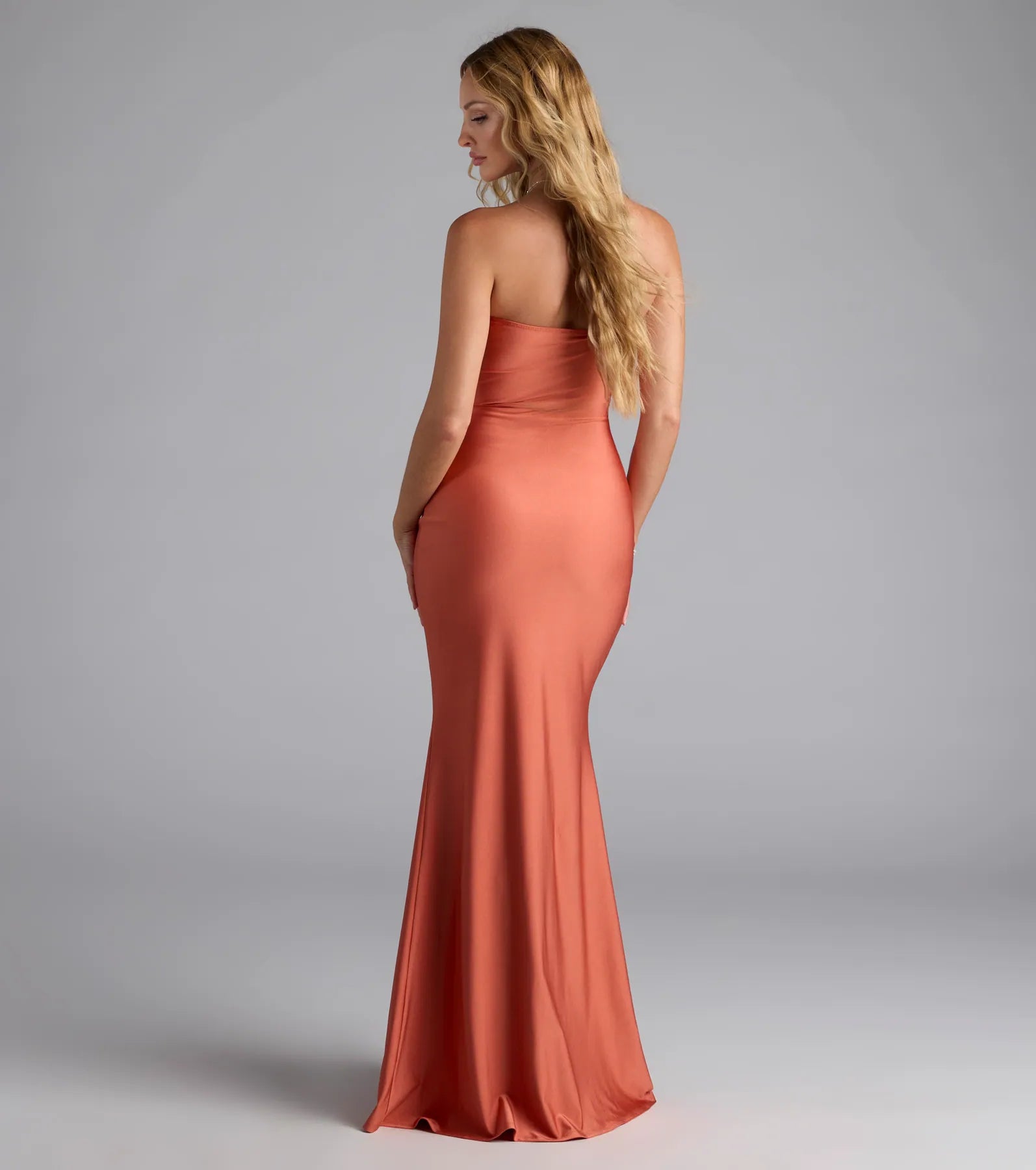 Cheryl Strapless Slit Mermaid Formal Dress - Image 2