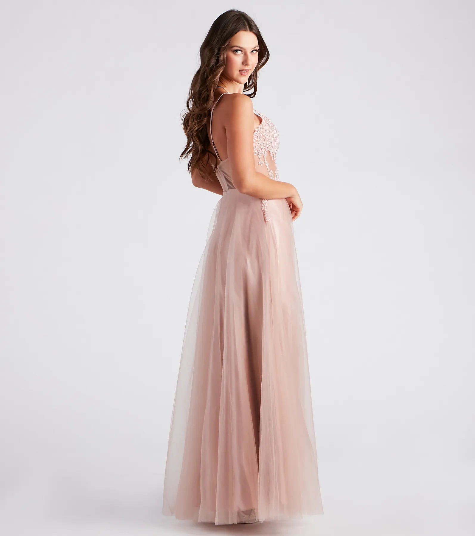 Zaya Rhinestone Applique A-Line Ball Gown - Image 2