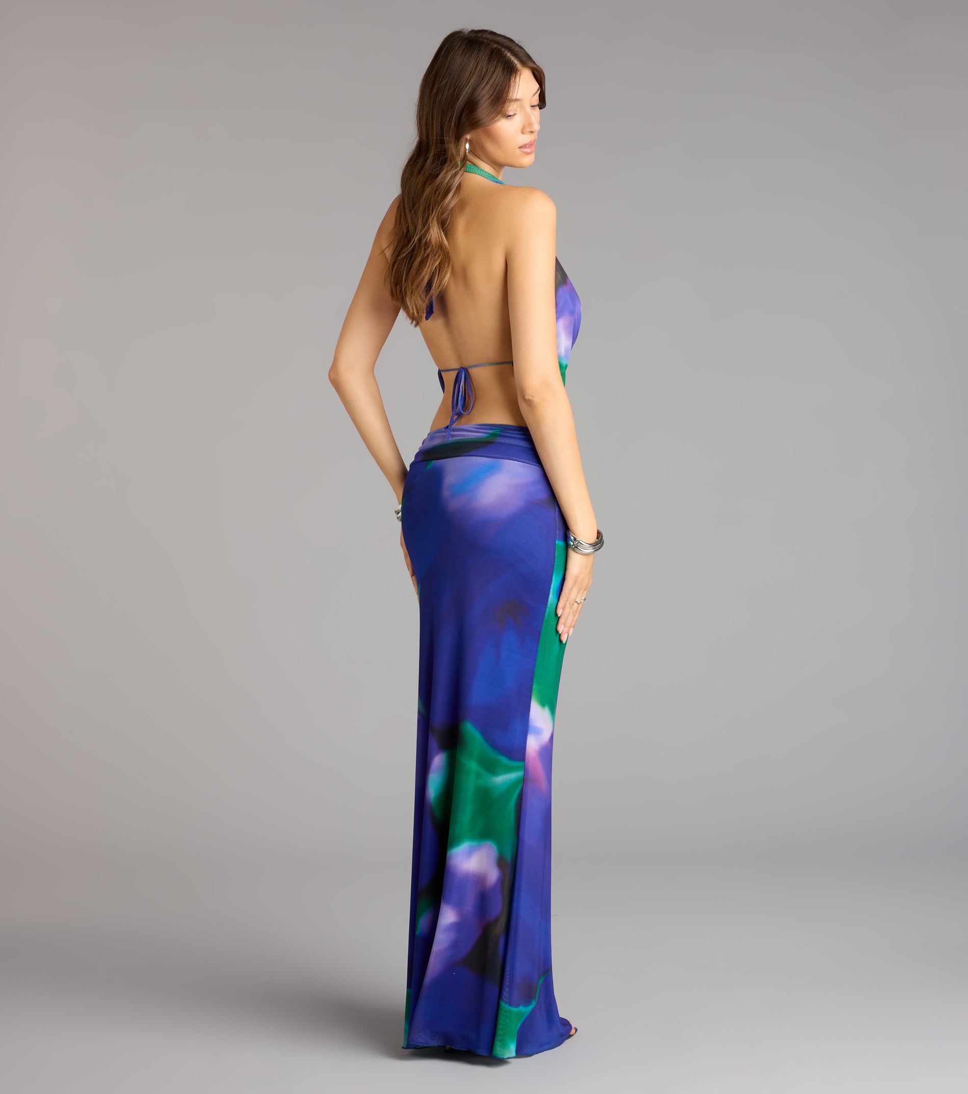 Artful Drama Floral Open Back Maxi Dress - Image 2