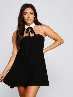 Preppy And Chic Collared Mini Dress