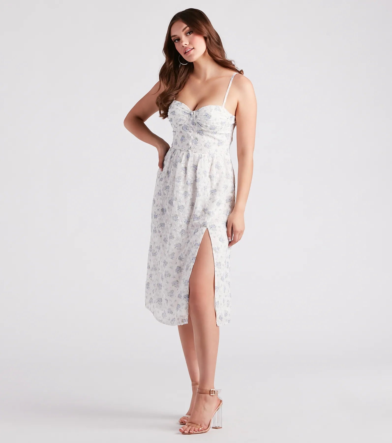 Floral Day Dream Chiffon Midi Dress - Image 3