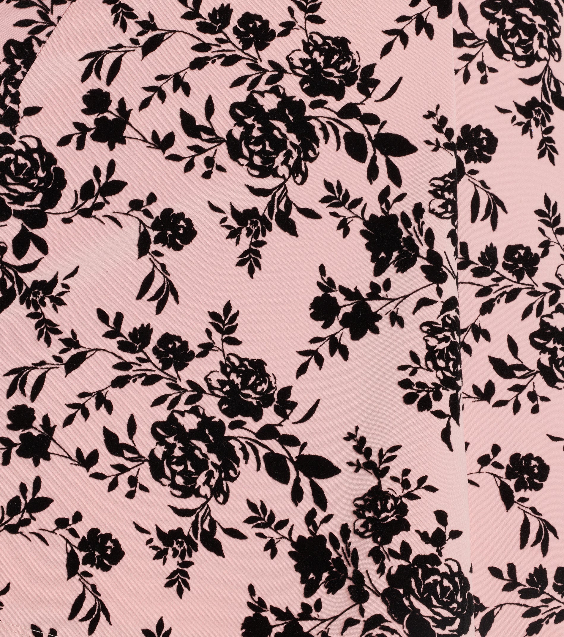 Charming Demure Flocked Velvet Floral Skater Dress - Image 4