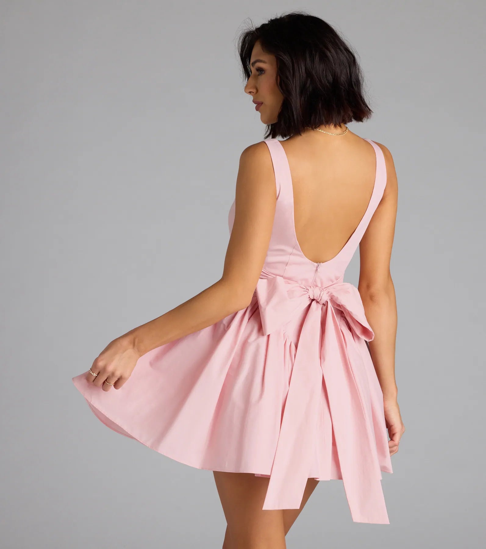 Sugar And Spice Sleeveless Tie-Back Skater Dress - Image 11