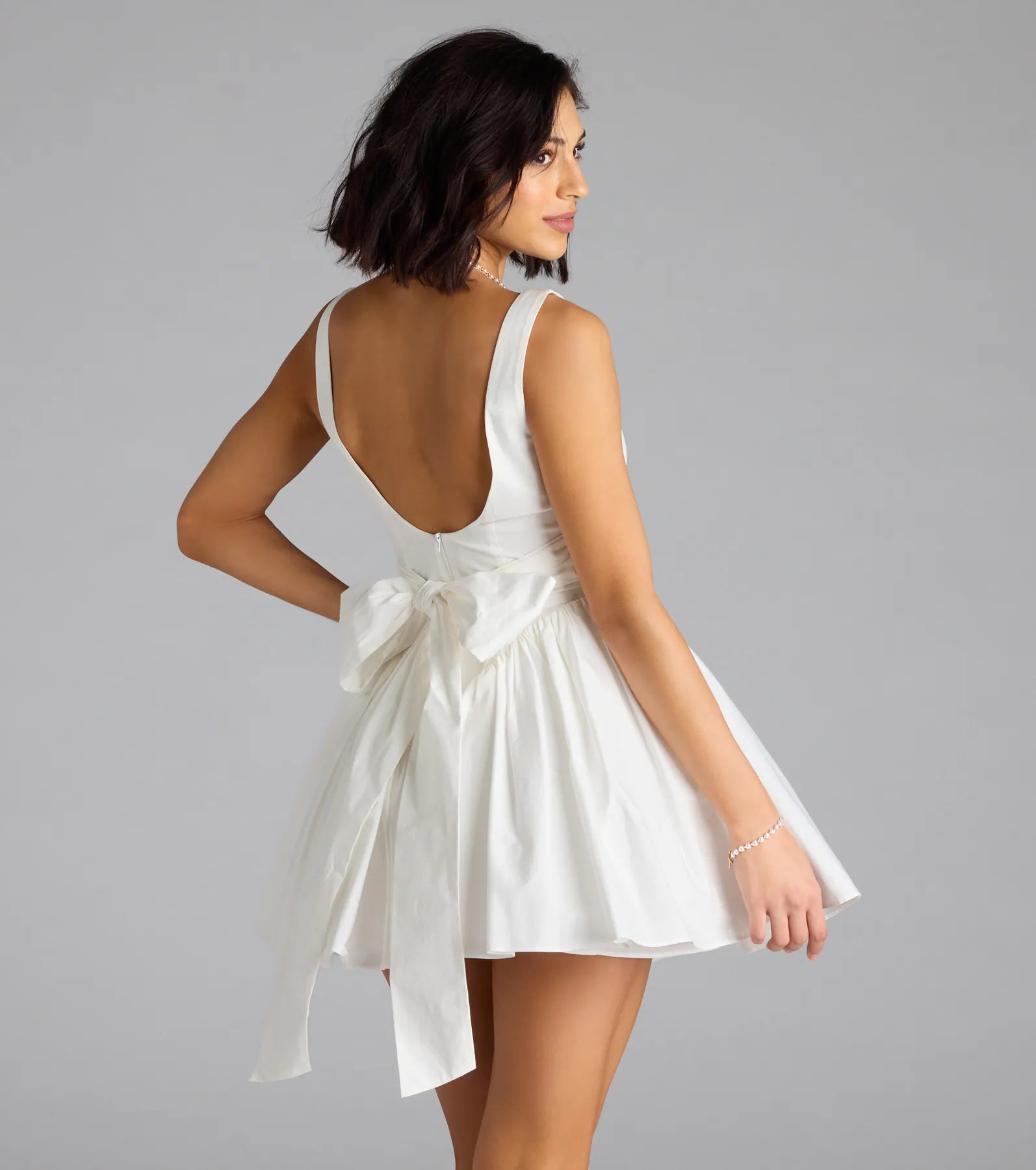 Sugar And Spice Sleeveless Tie-Back Skater Dress - Image 15