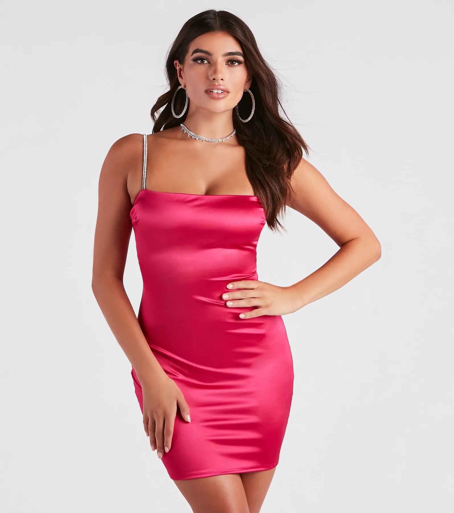 Va Va Voom Satin Rhine Strap Dress - Image 5
