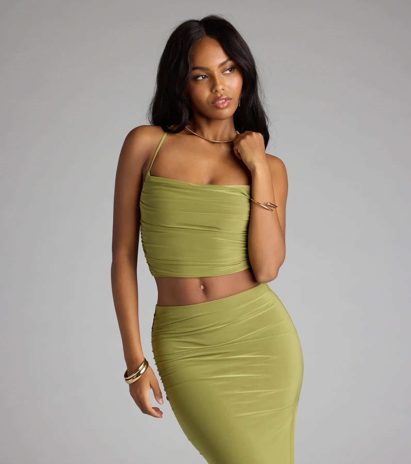 Always Happy Hour Cowl Neck Crop Top - Image 9