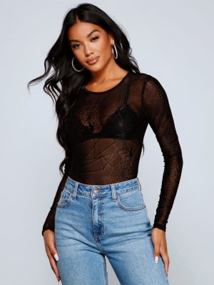 Chillingly Chic Sheer Mesh Bodysuit