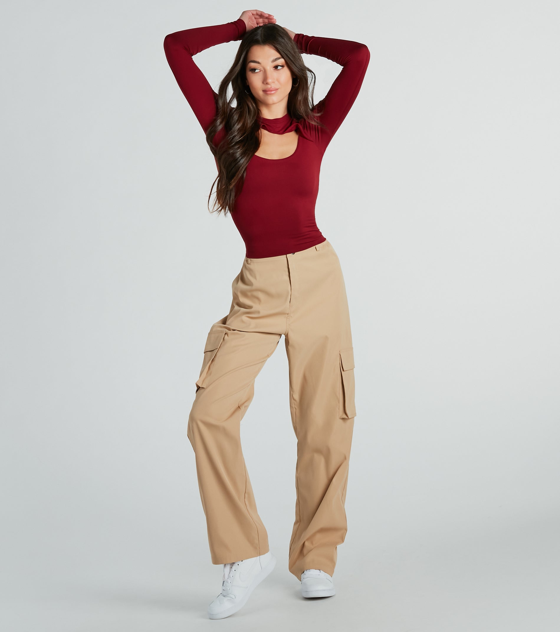 Cool-Girl Energy Cutout Long Sleeve Top - Image 2