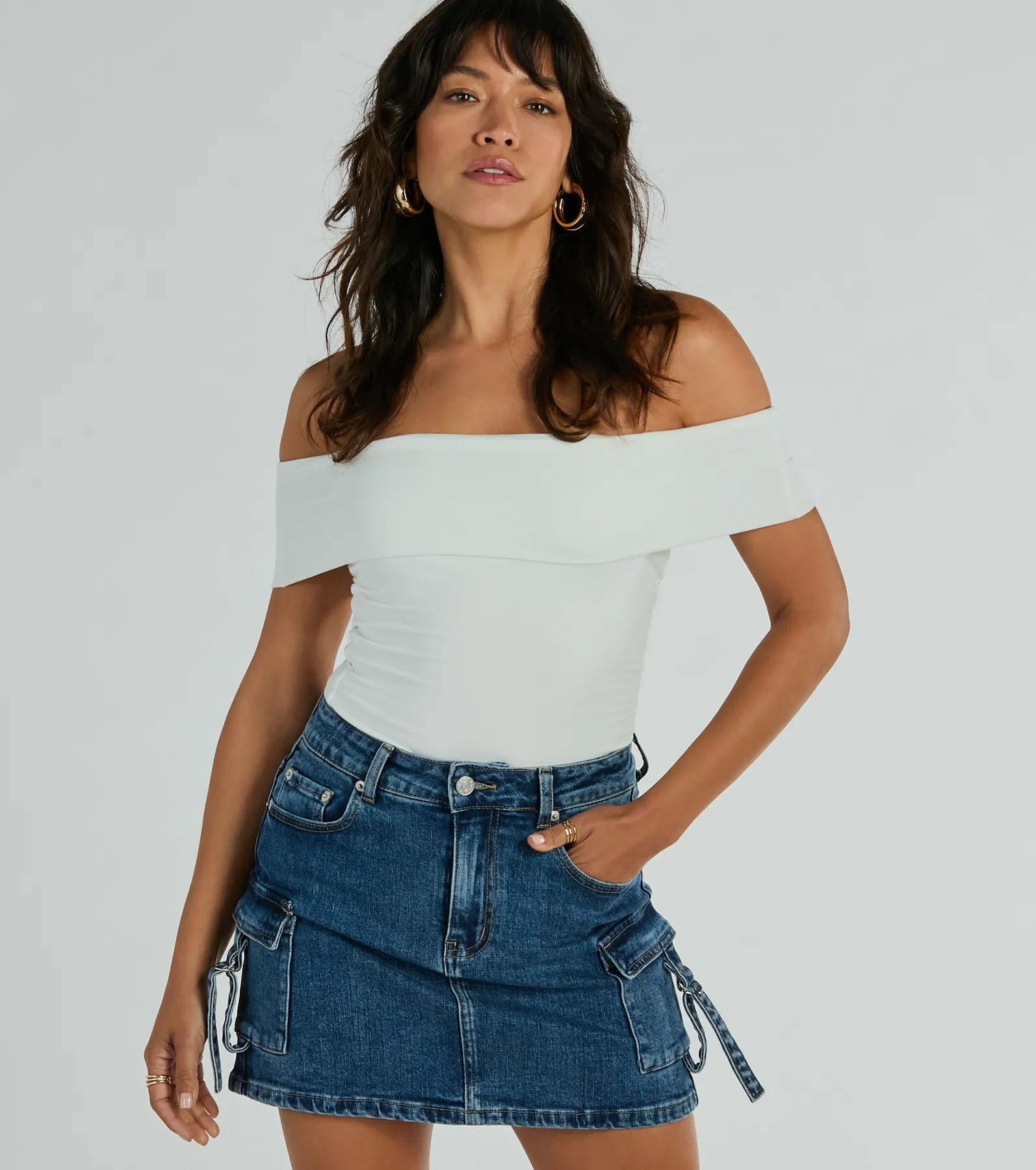 Spotted In Town Off-The-Shoulder Crop Top - Image 9