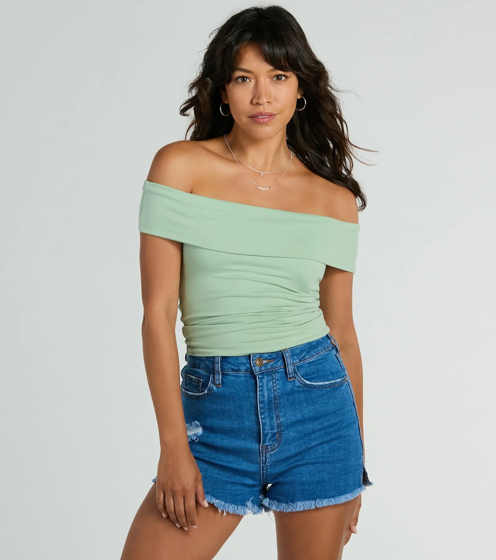 Spotted In Town Off-The-Shoulder Crop Top - Image 5