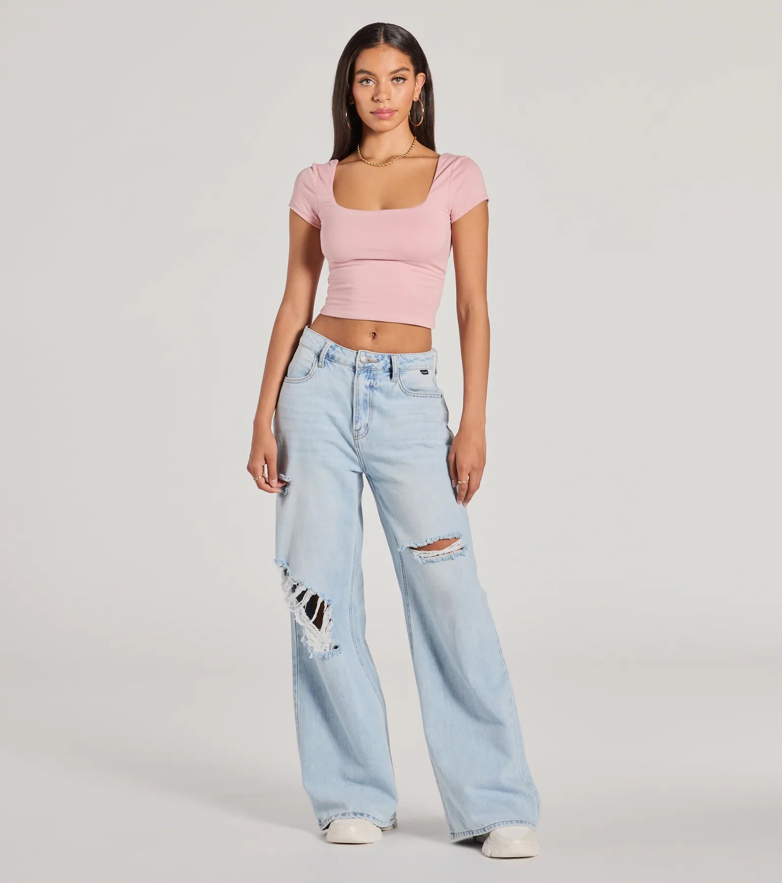 The View And You Short Sleeve Tie Back Crop Top - Image 7