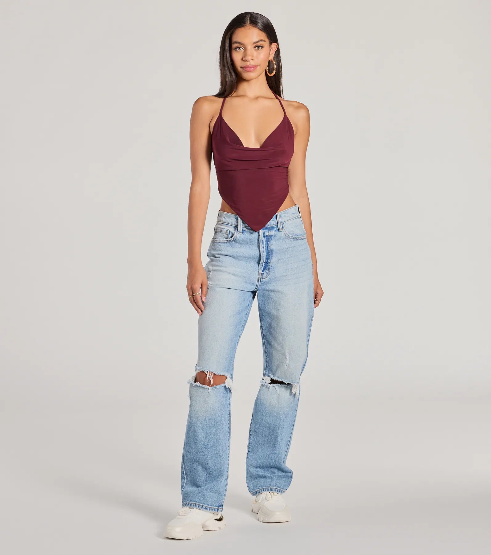 Sunny Day Cute Halter Open Back Crop Top - Image 3