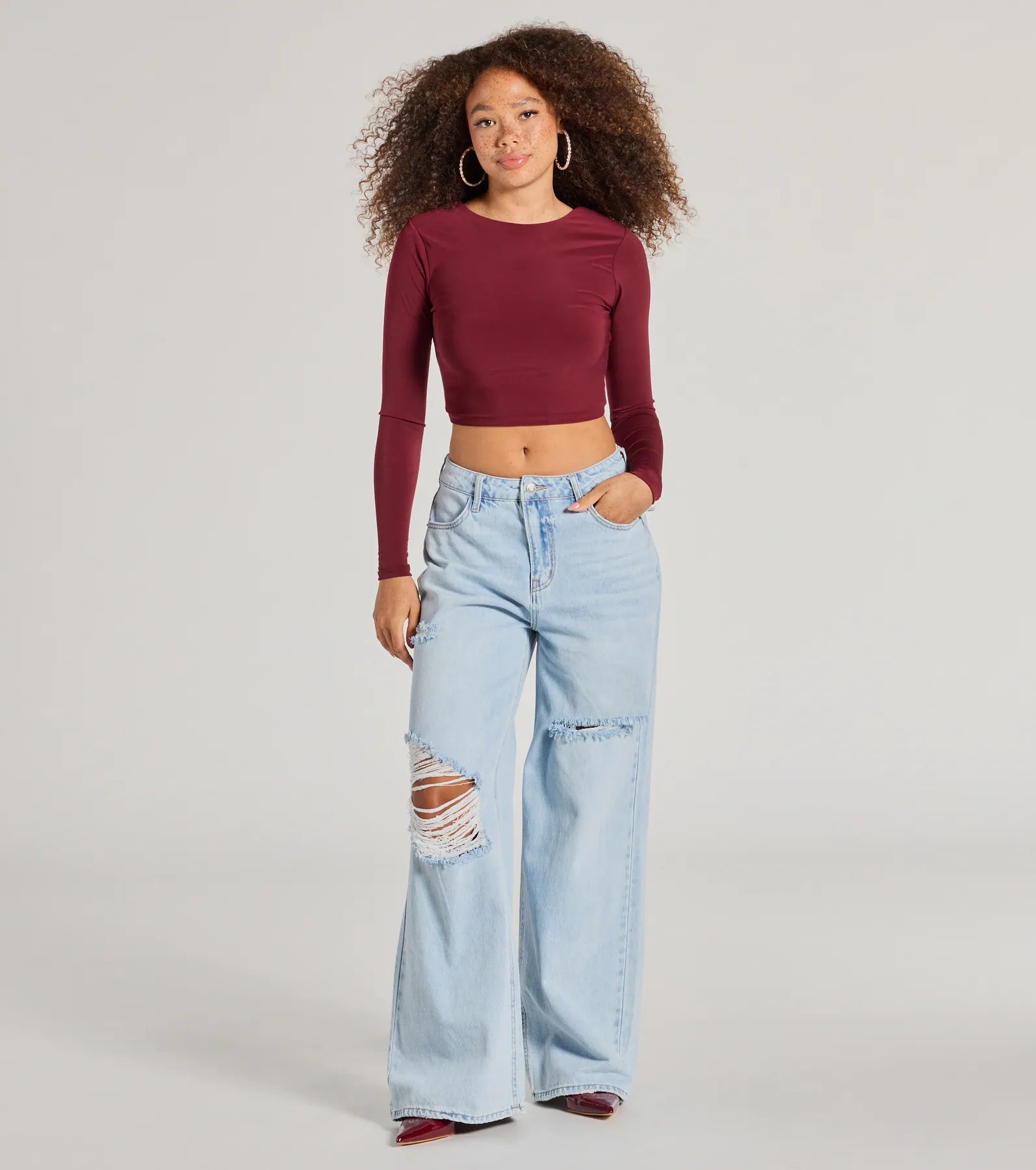 Stop And Stare Backless Long Sleeve Top - Image 3