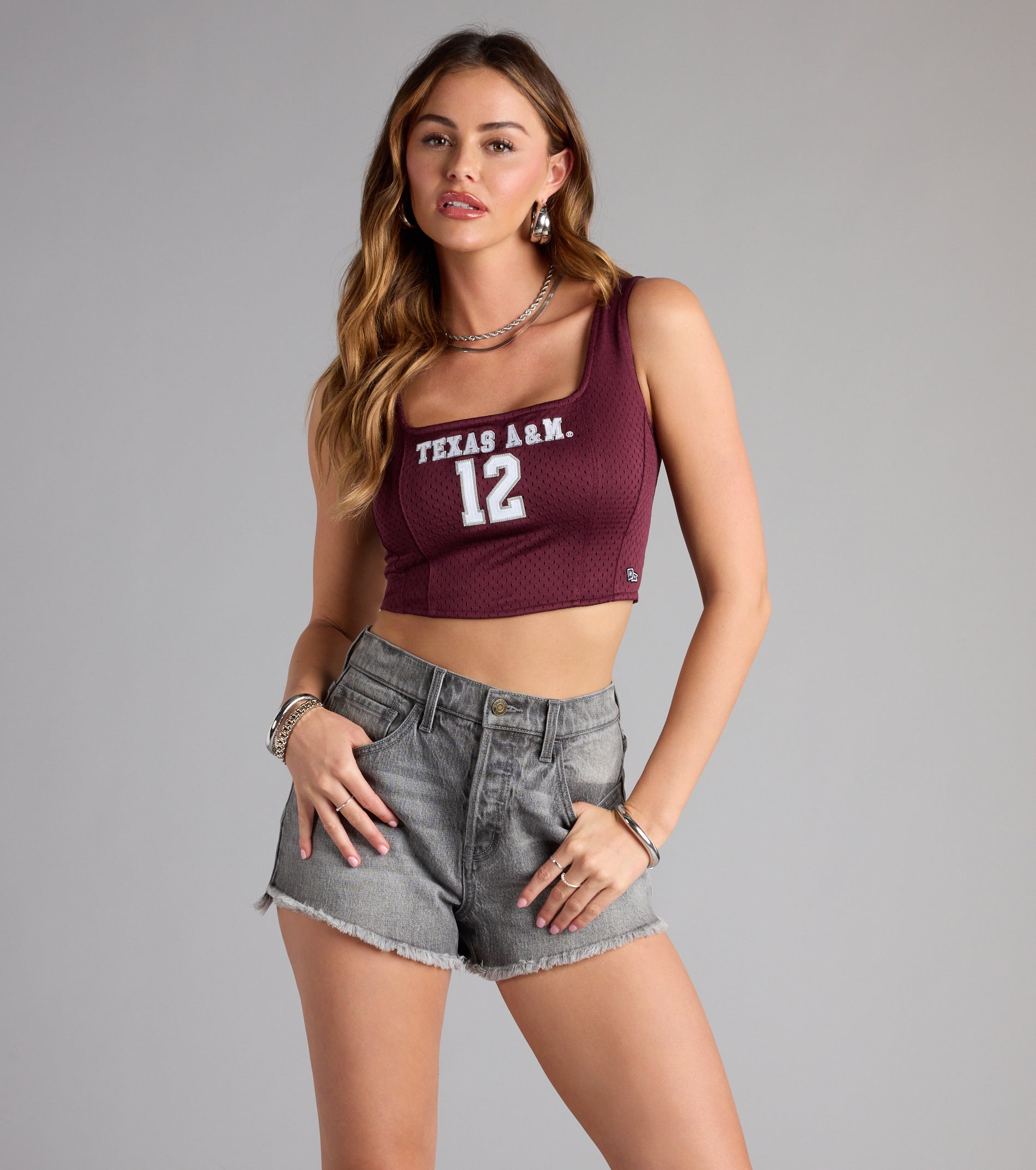 Score To Slay Texas A&M® Jersey Corset Top - Image 4