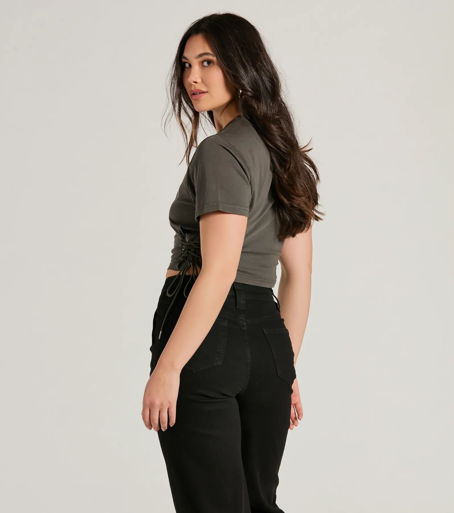 Wild West Lace-Up Crop Graphic Tee - Image 2