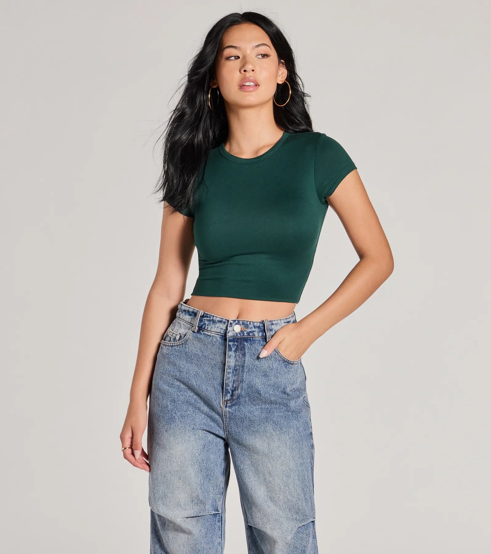 Casual Must-Have Crew Neck Crop Top - Image 6