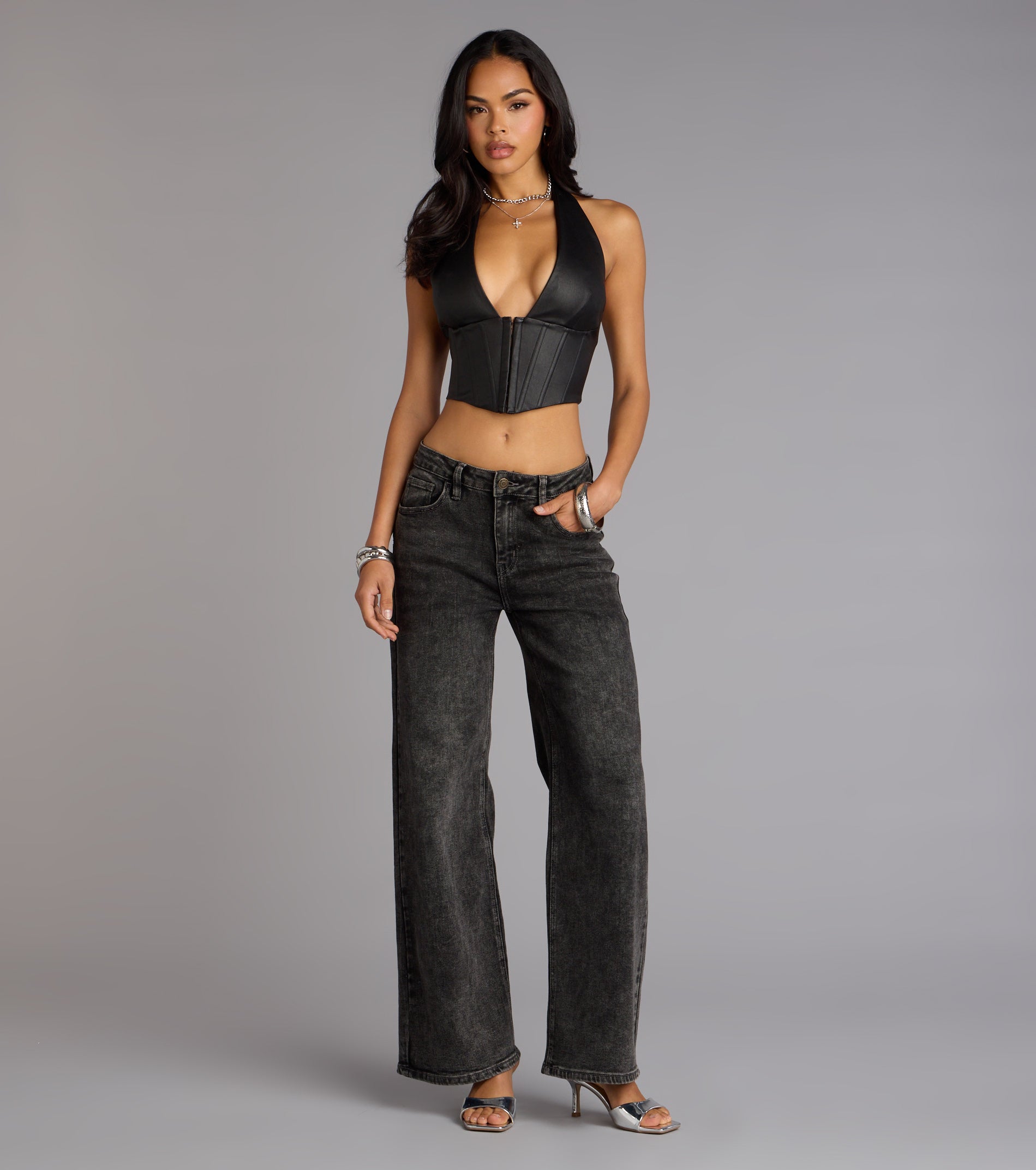 Daring Edge Lace-Up Corset Top - Image 3