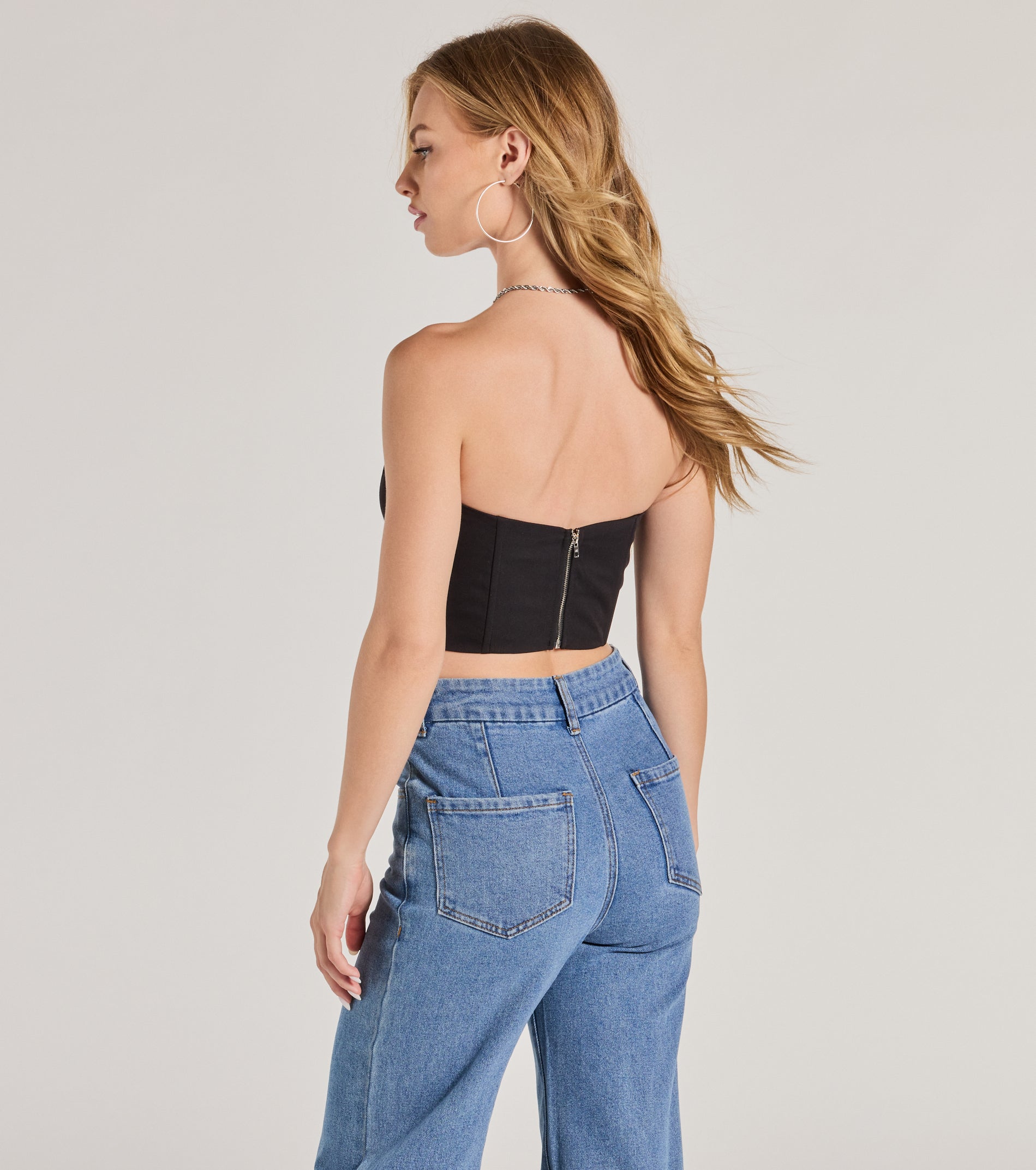 Corset With The Program Strapless Crop Top - Image 2